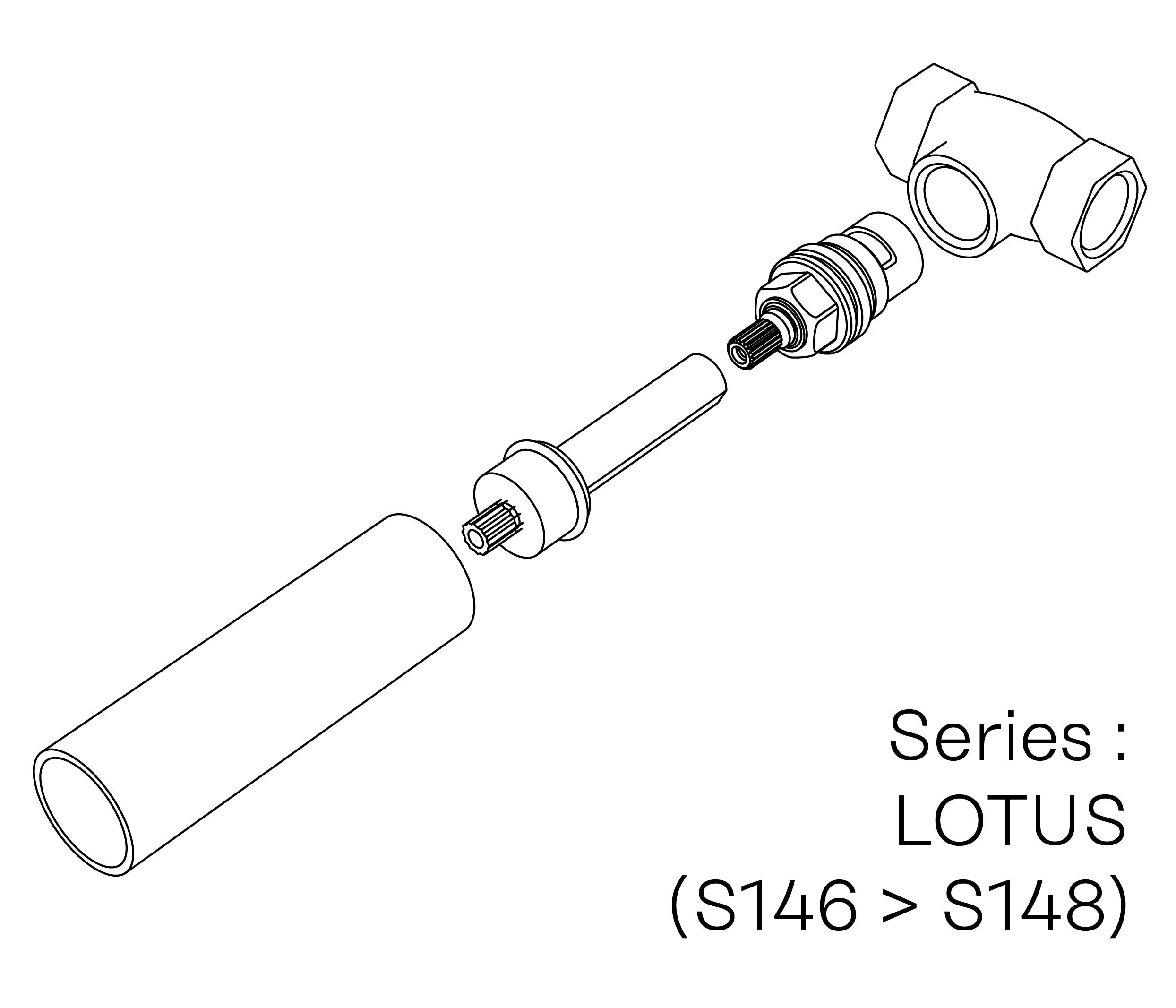 S00-27K28C Kit n°7 pour robinet d’arrêt 1/2 », 1/4 de tour, Droite