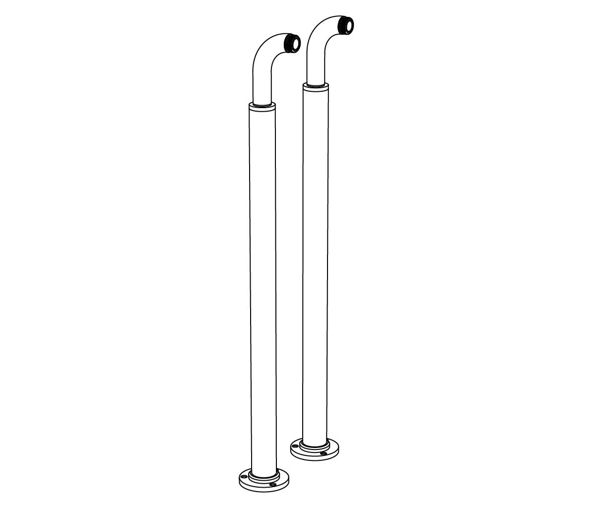 S00-3FR4 Pair of bath floor risers, without T connection