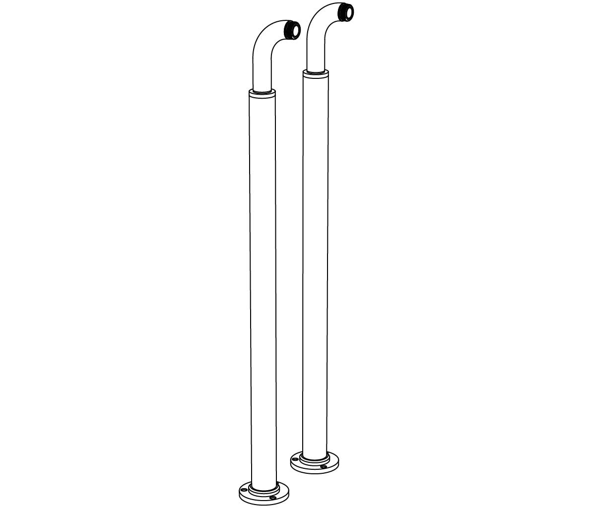 S00-3FR5 Pair of bath floor risers, without T connection