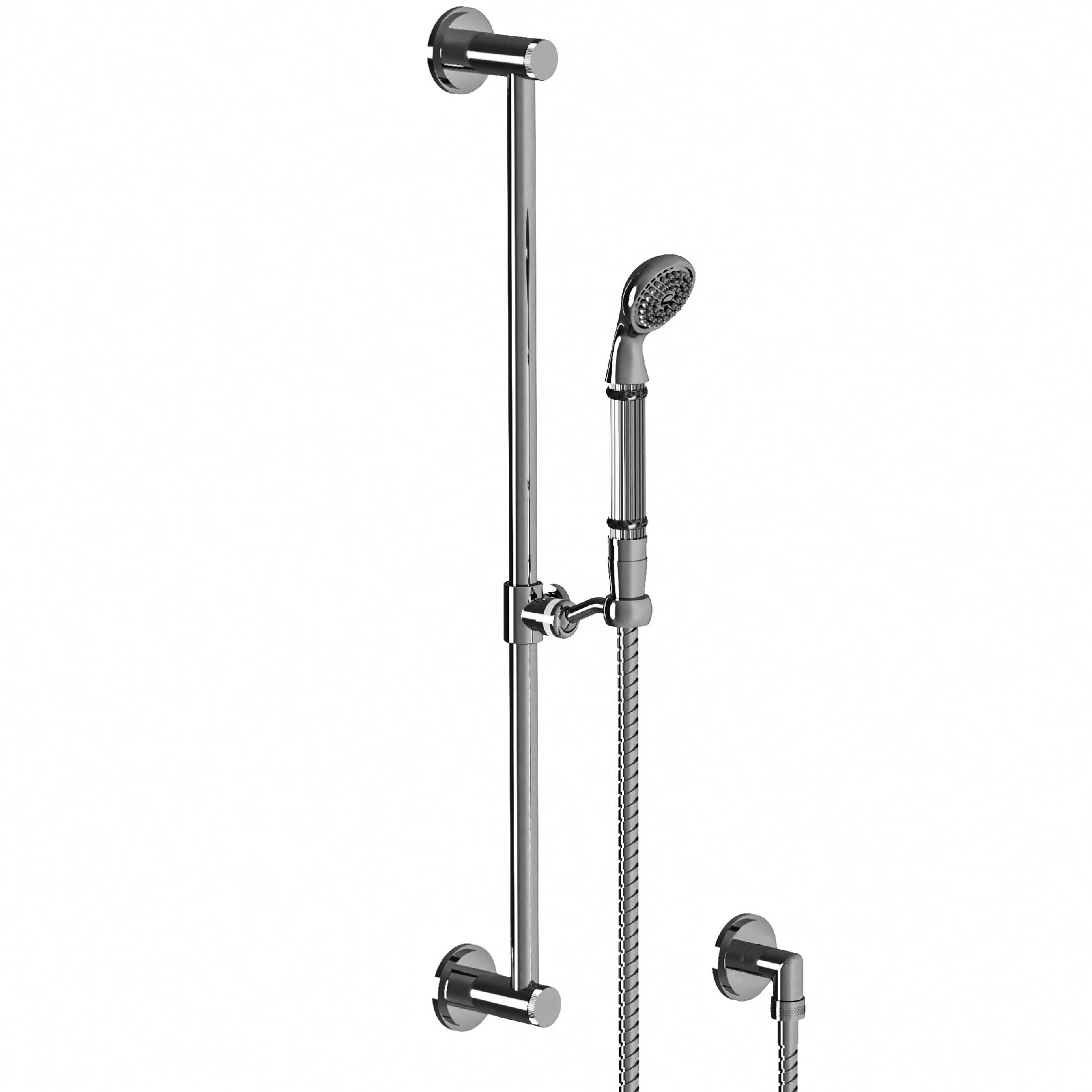 S100-2211V2 Wall shower set on sliding bar, inlays