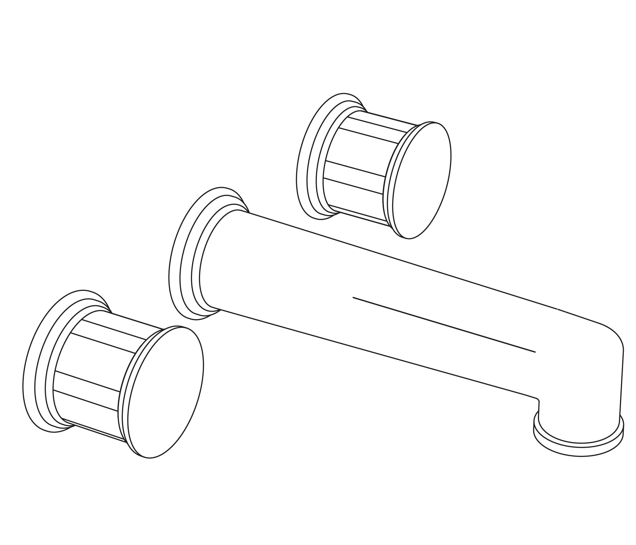 S117-1304 Wall mounted 3-hole basin set