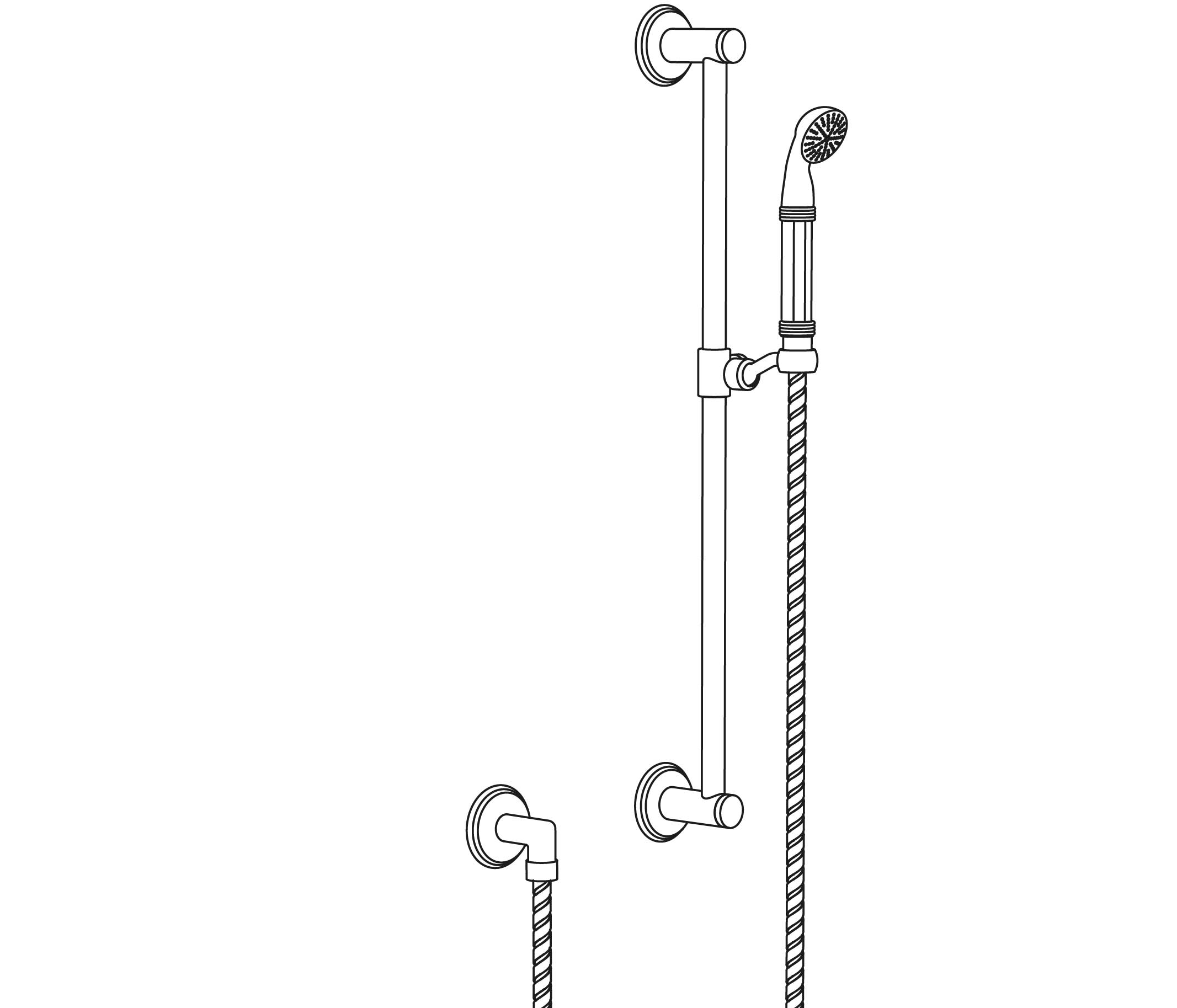 S117-2211 Wall shower set on sliding bar