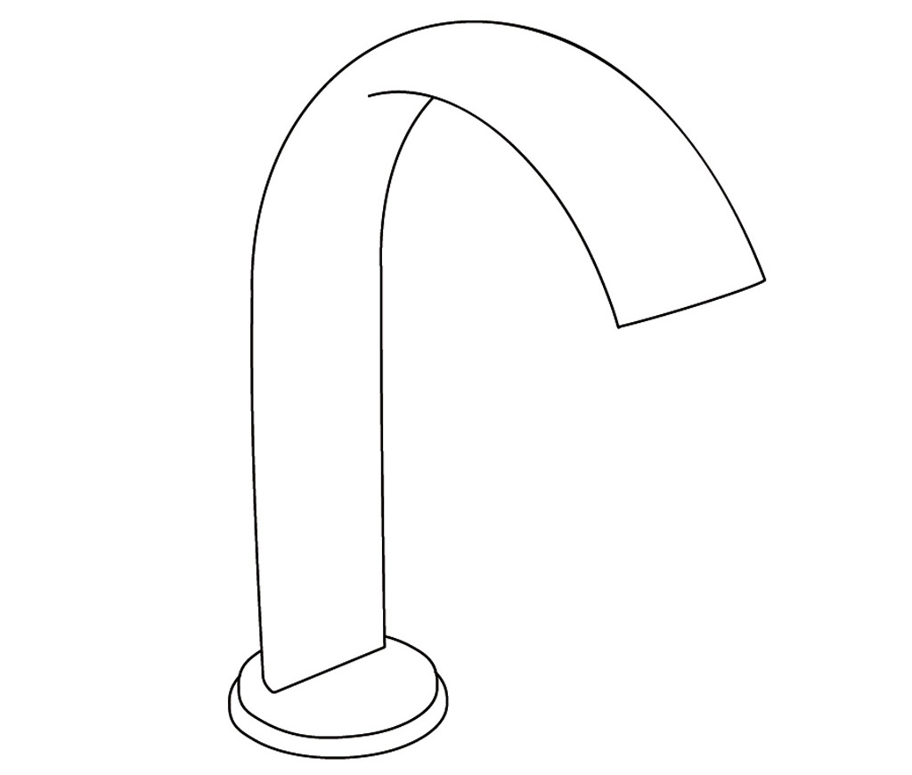 S117-3S1L Rim mounted bath spout