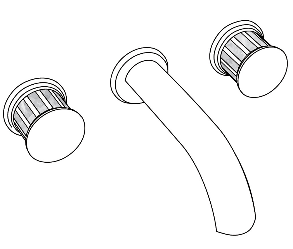 S118-1303 Wall mounted 3-hole basin set