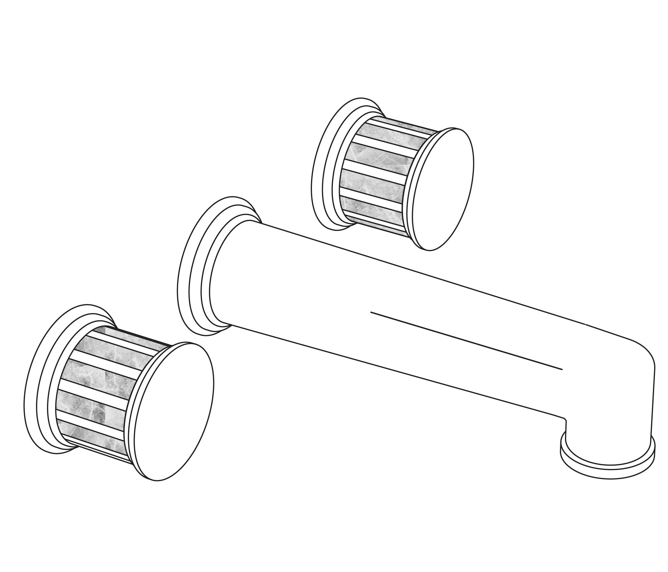 S118-1304 Wall mounted 3-hole basin set