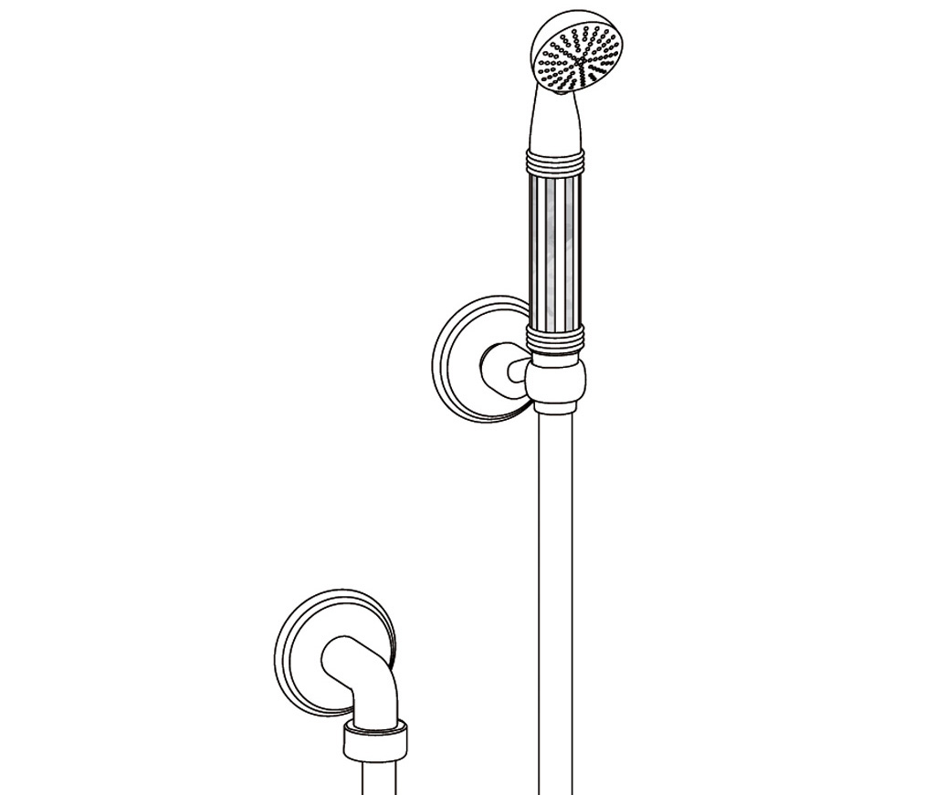 S118-2212V2 Wall shower set on fixed hook, inlays