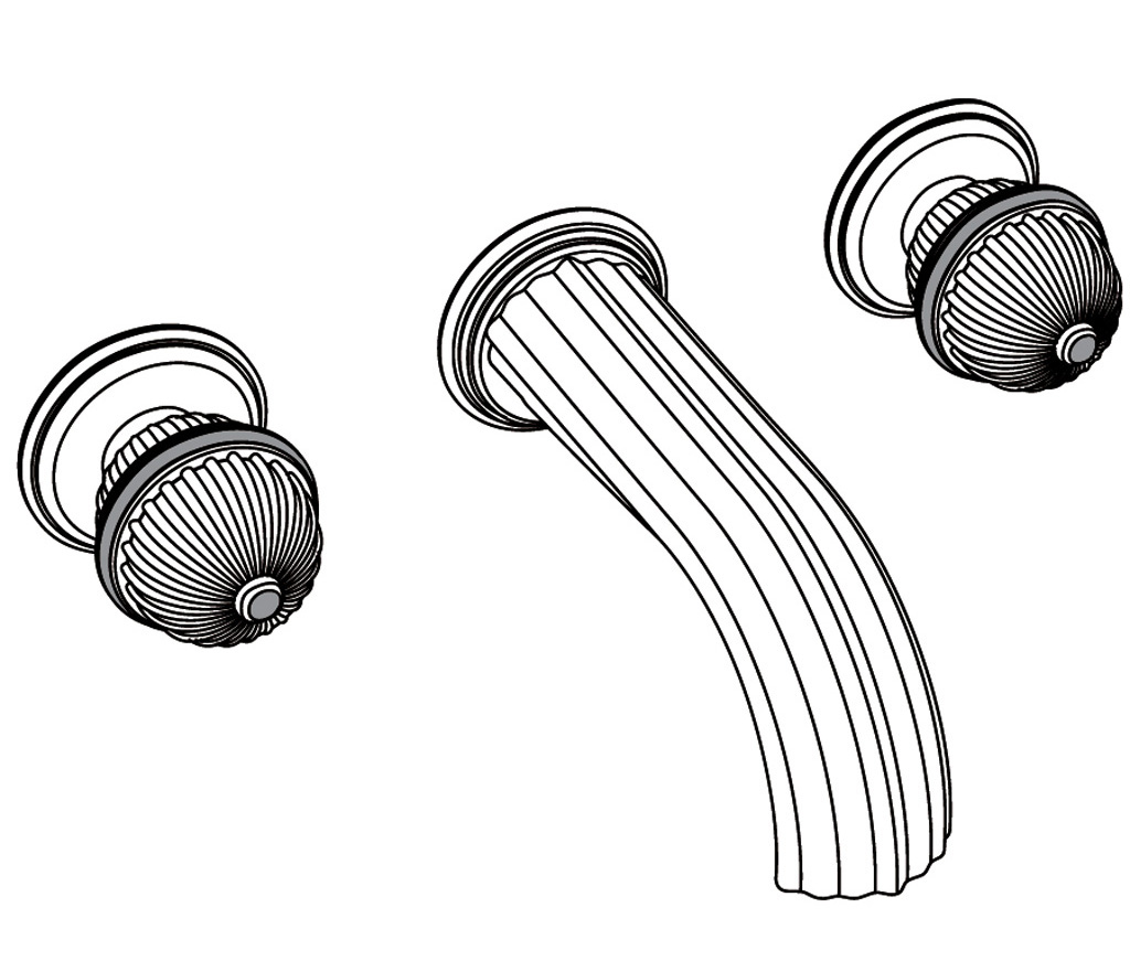 S134-3303 Wall mounted 3-hole bath mixer set