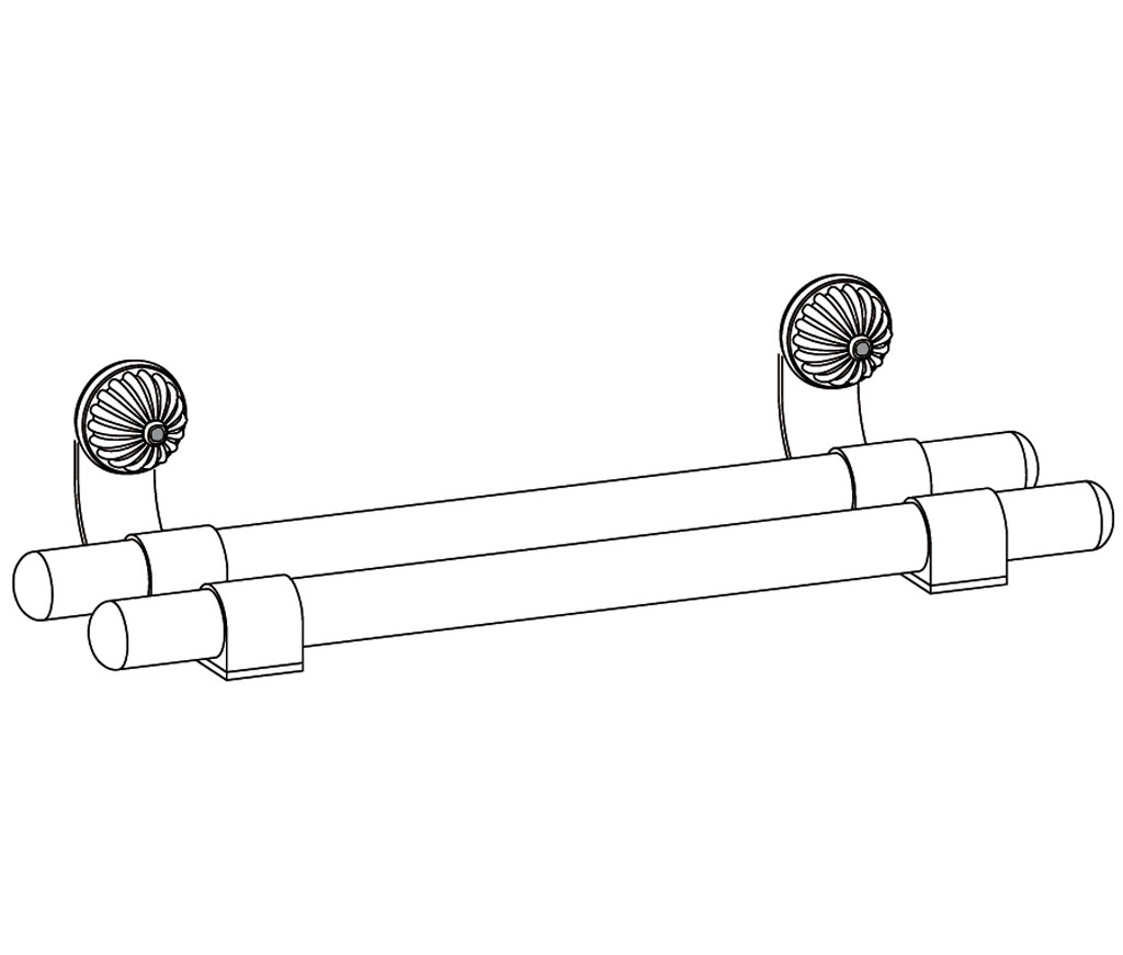 S134-509 Porte-serviette 2 barres fixes