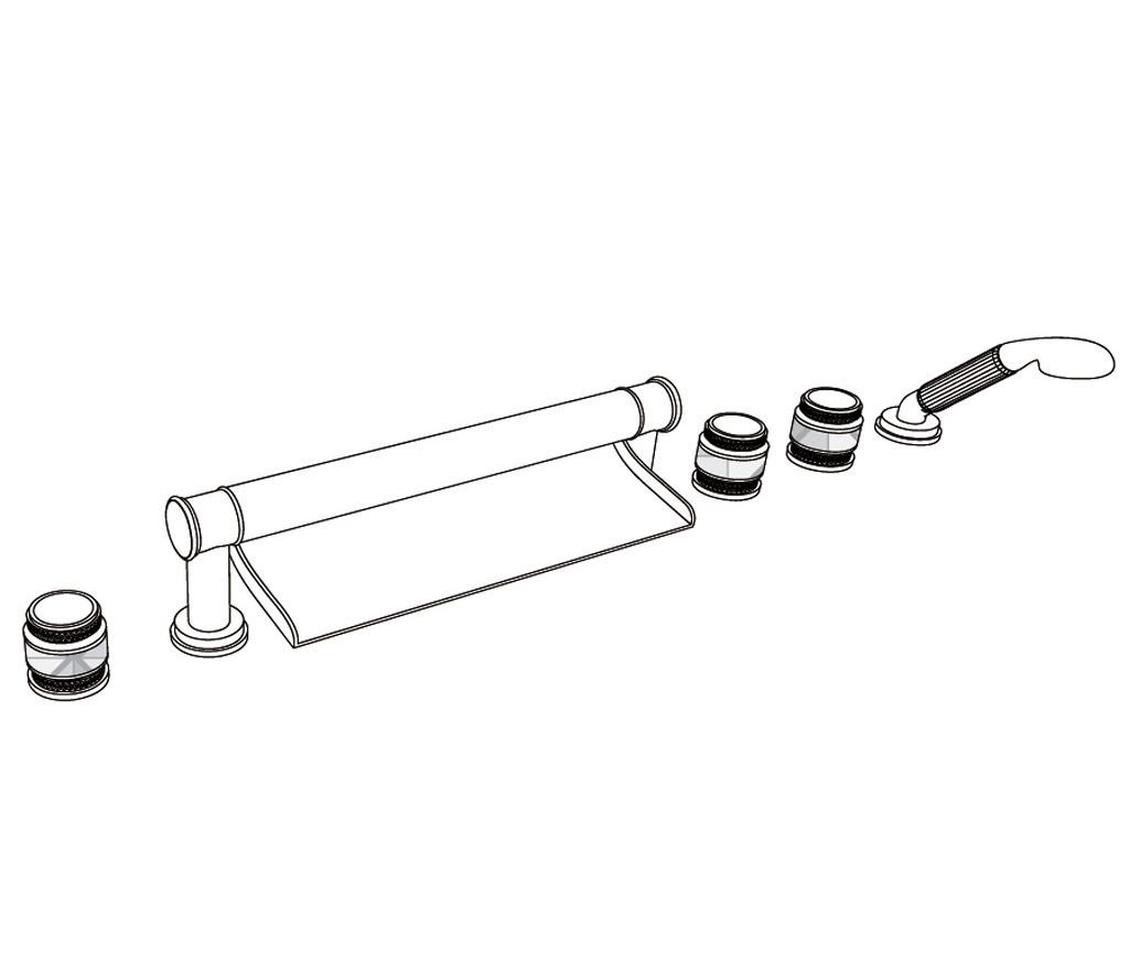 S150-3307 Rim mounted 6-hole mixer