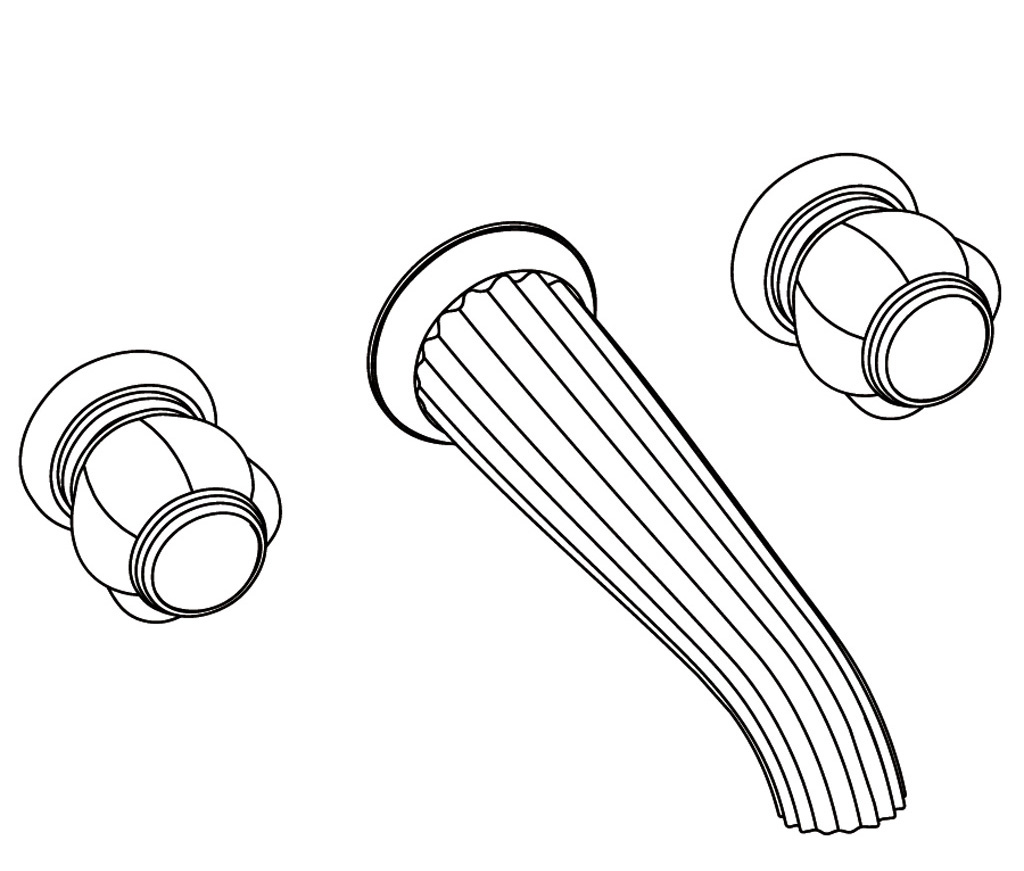 S152-1303 Wall mounted 3-hole basin set