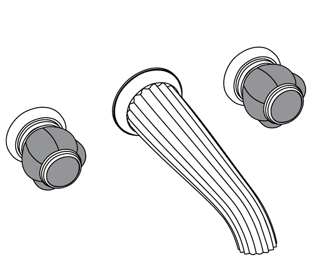 S153-1303 Wall mounted 3-hole basin set