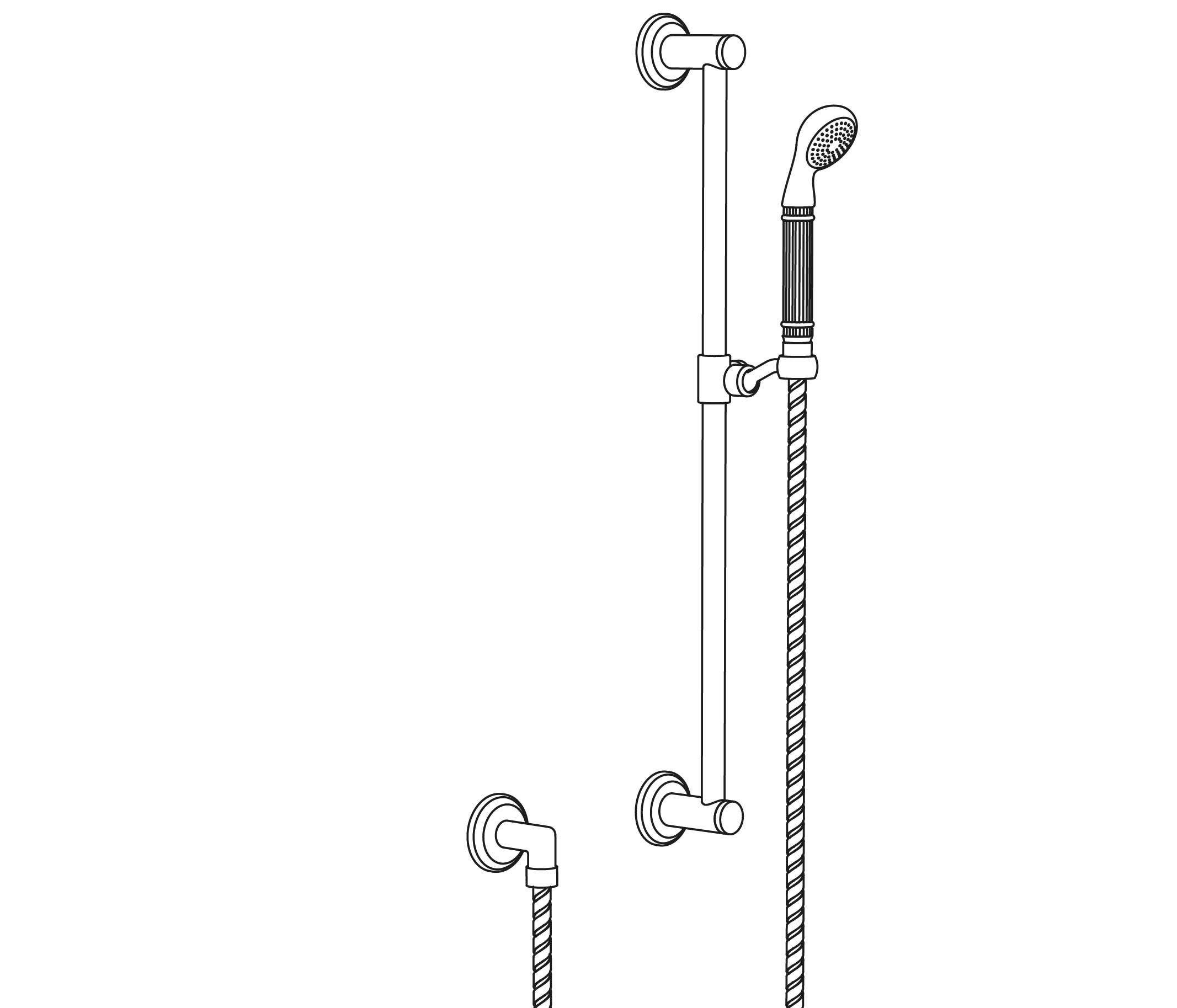 S161-2211 Wall shower set on sliding bar