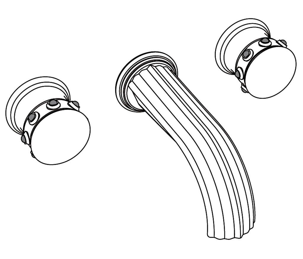 S169-1303 Wall mounted 3-hole basin set