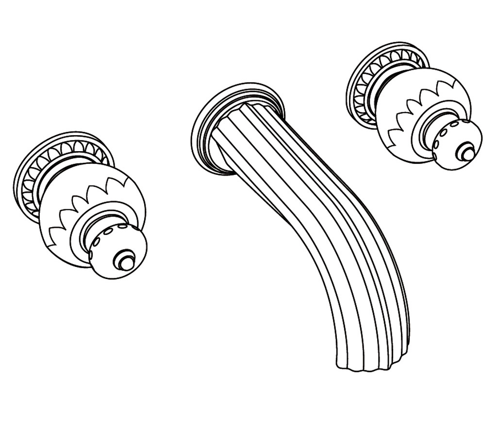 S180-1303 Wall mounted 3-hole basin set