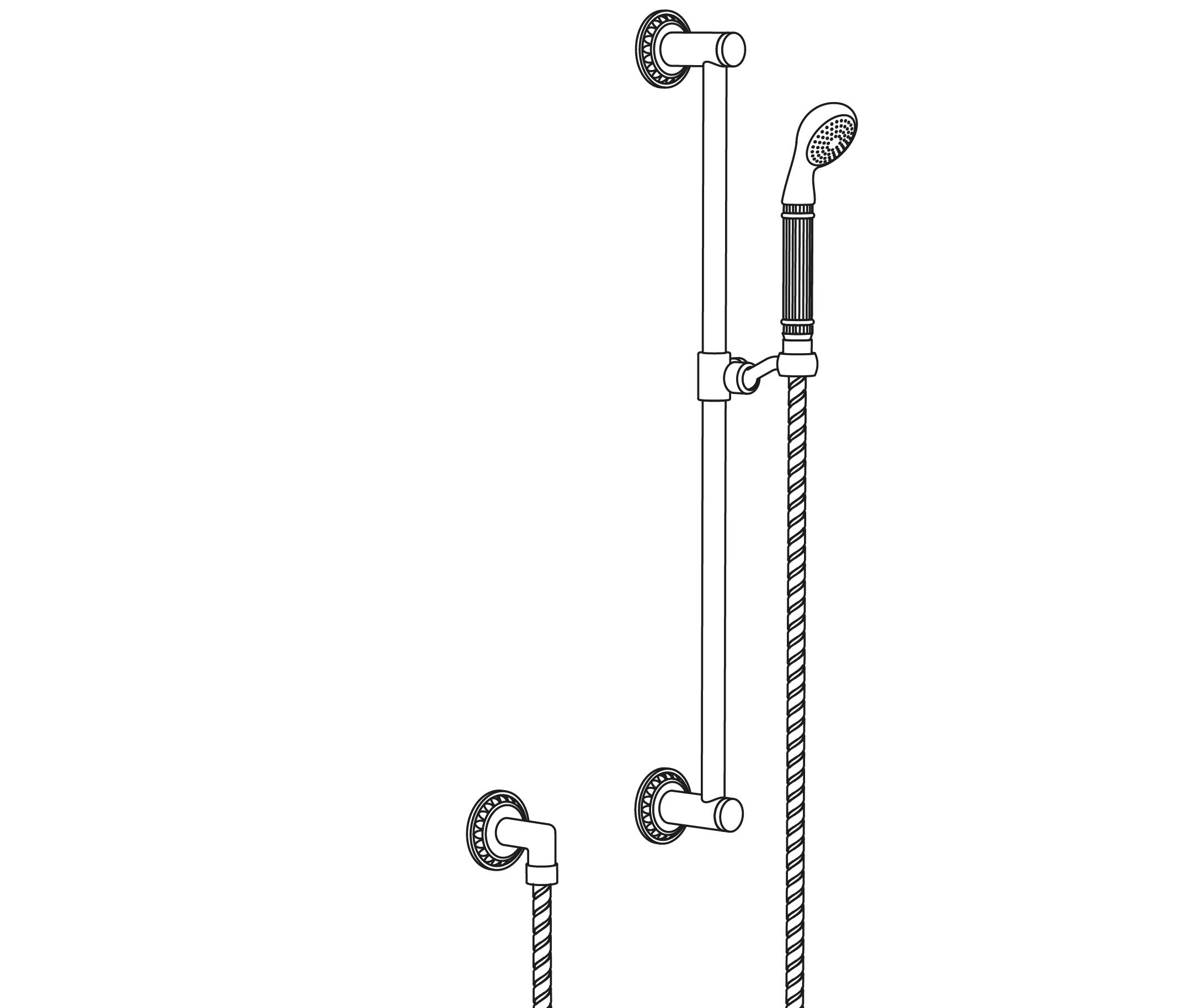 S180-2211 Wall shower set on sliding bar