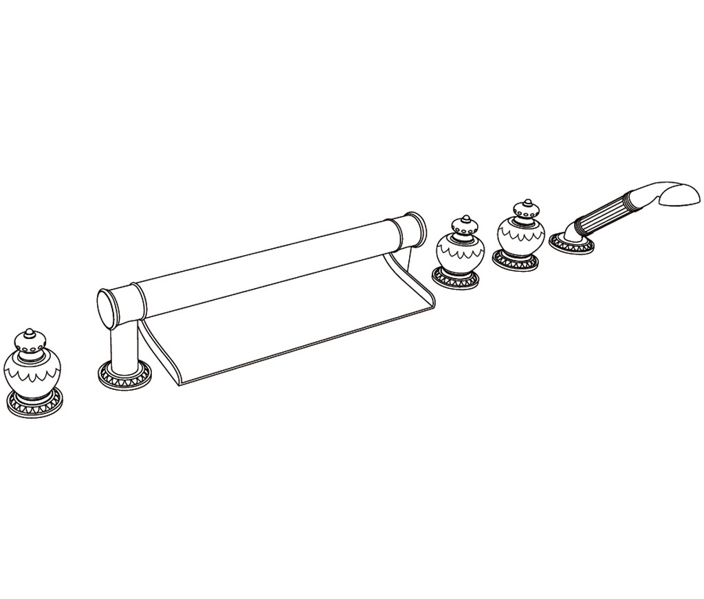 S180-3307 Rim mounted 6-hole mixer