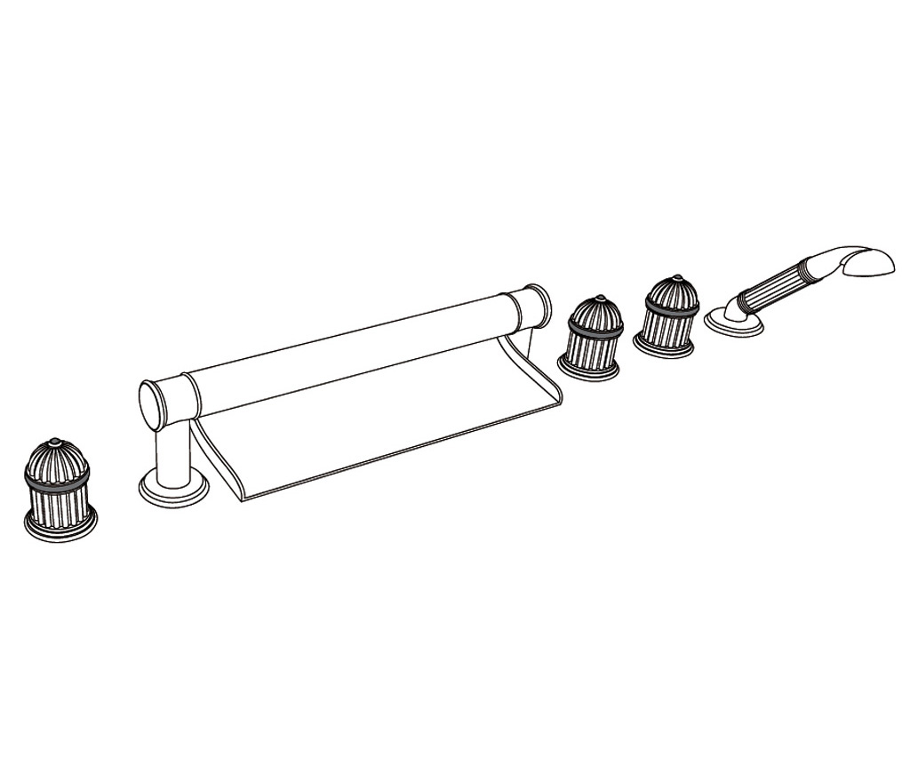 S182-3307 Rim mounted 6-hole mixer