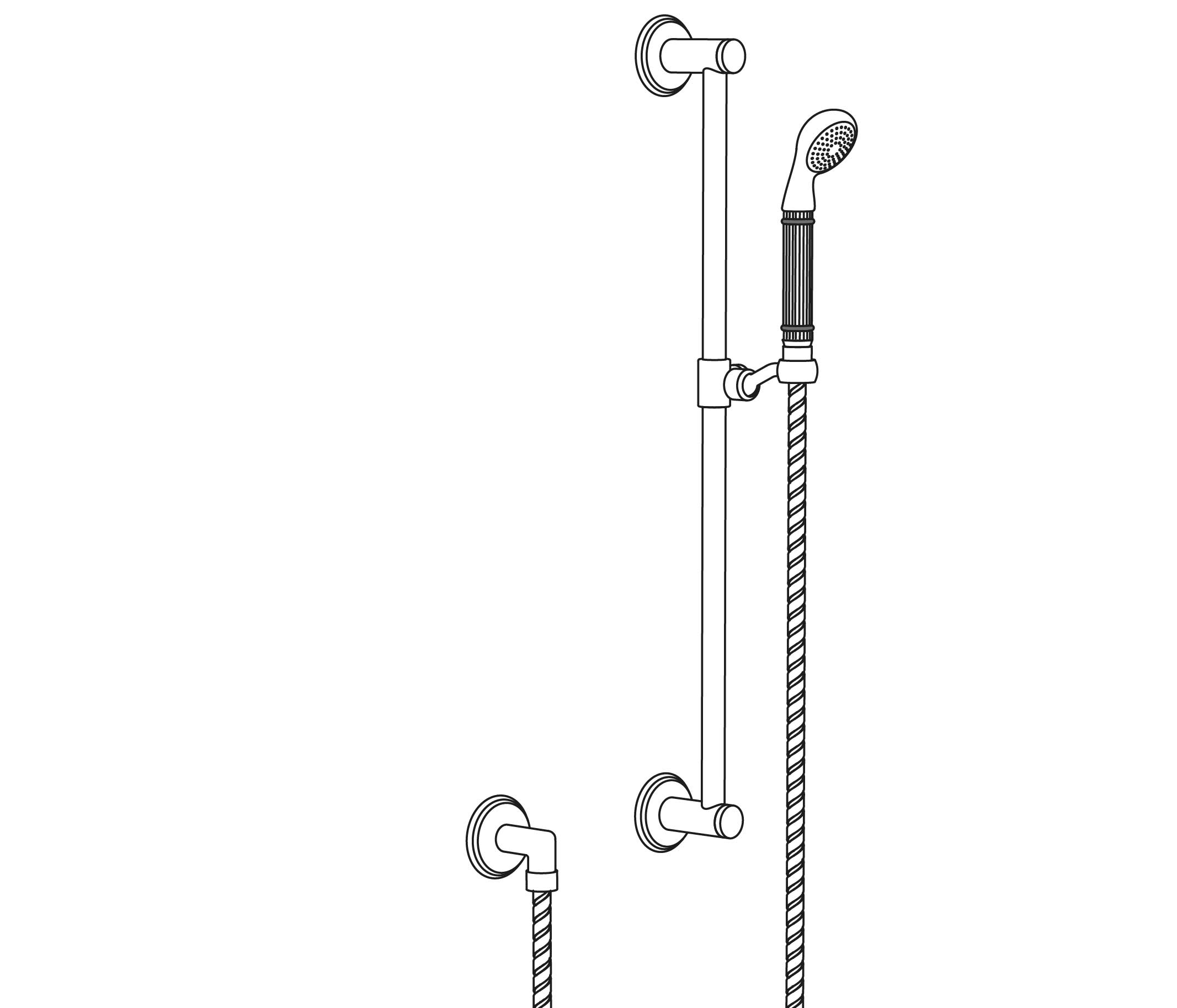 S189-2211V2 Wall shower set on sliding bar, inlays