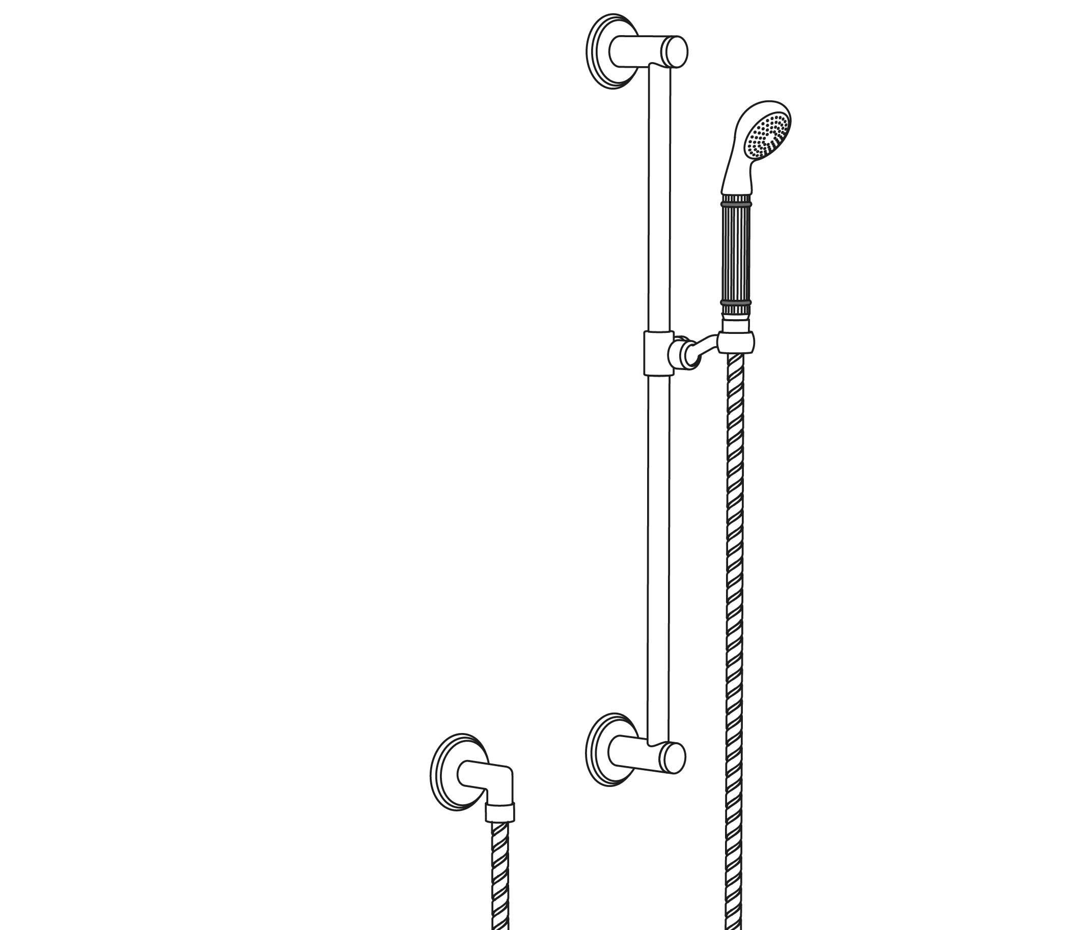 S189-3211V2 Wall shower set on sliding bar, inlays