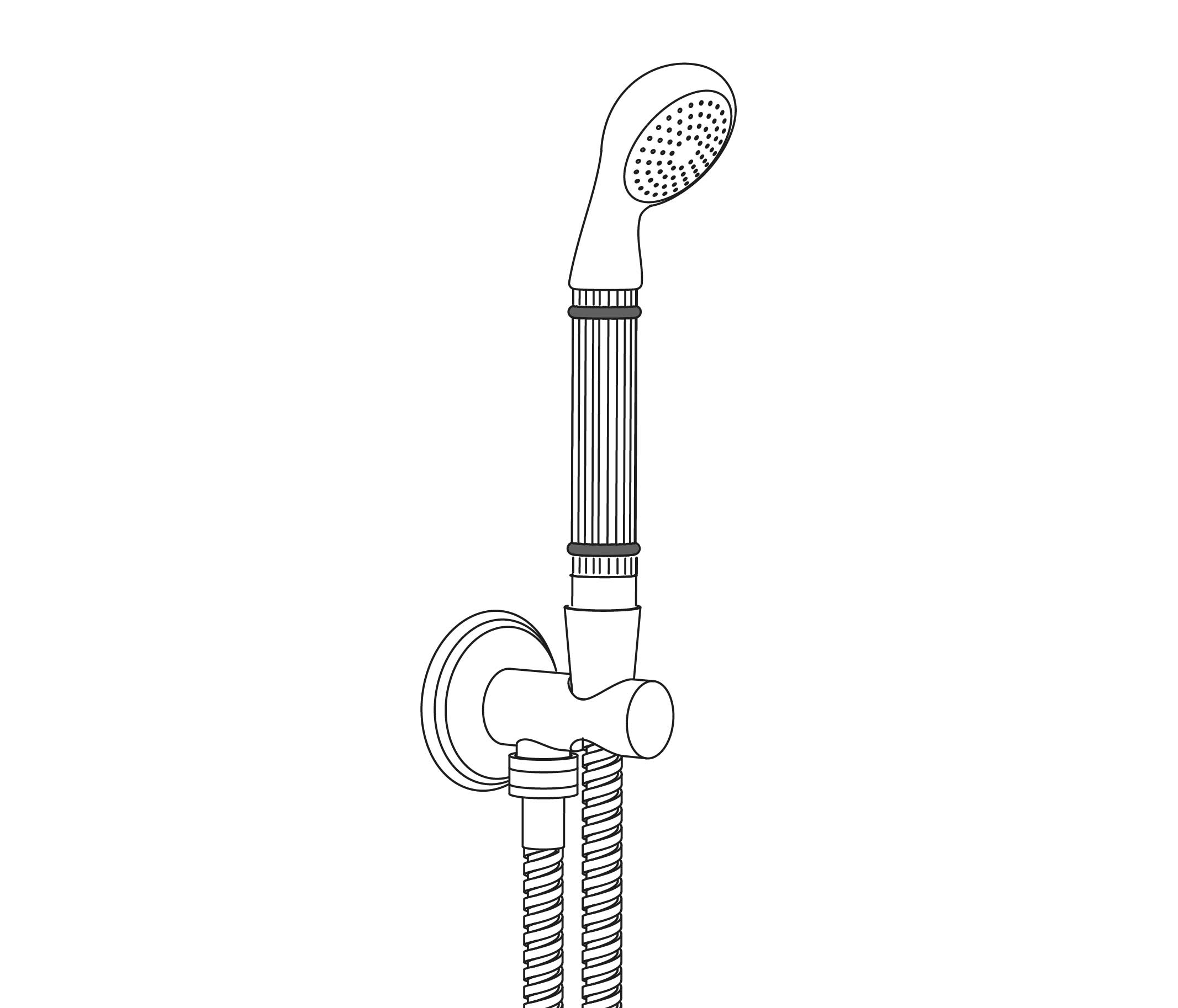 S189-3213V2 Handshower on wall outlet, inlays