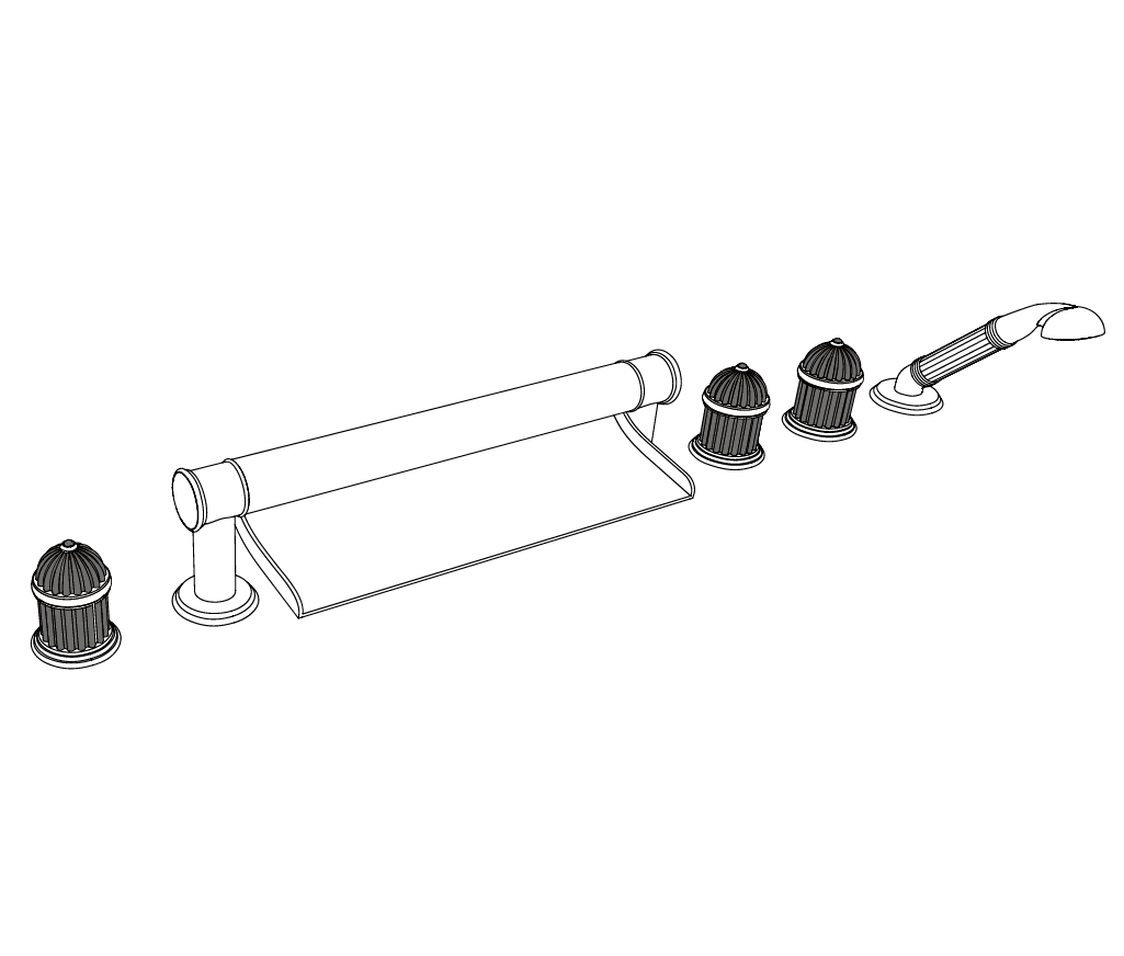 S189-3307 Rim mounted 6-hole mixer