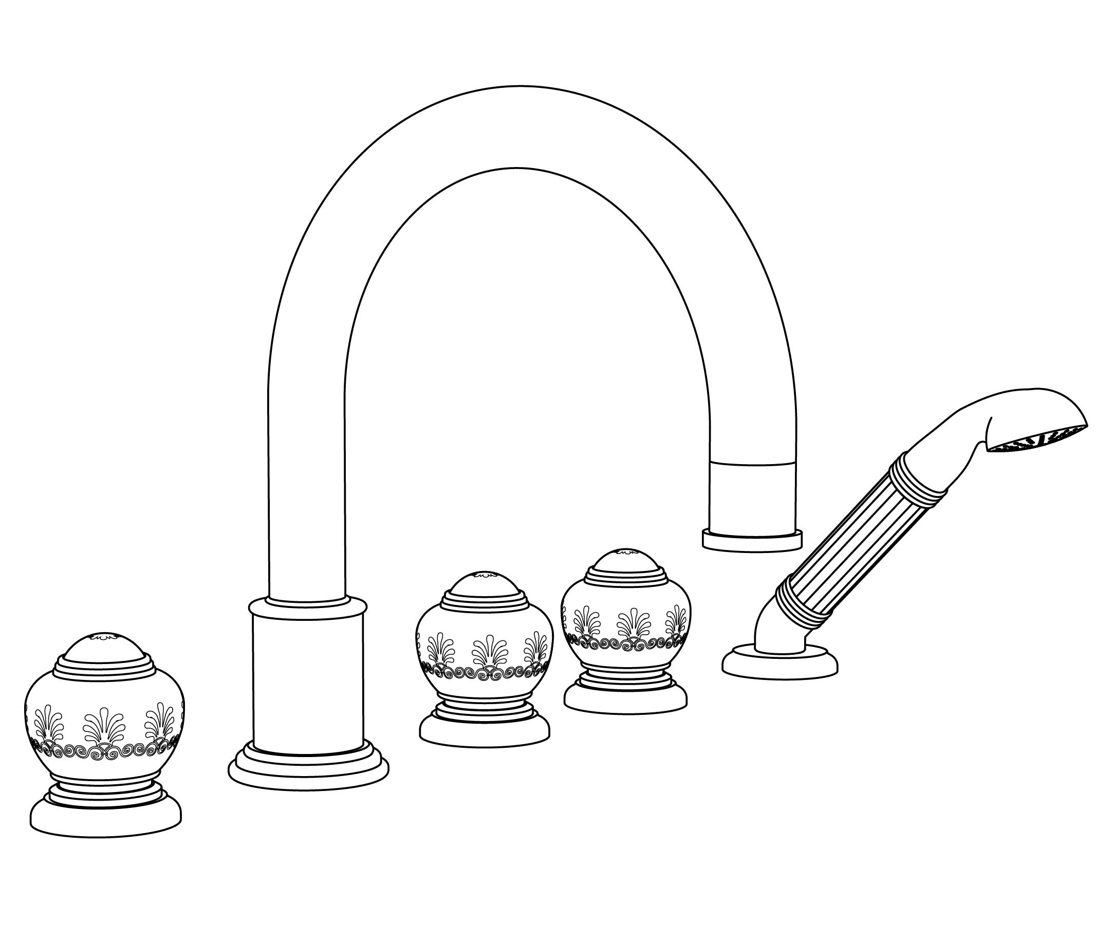 S196-3305 Rim mounted 5-hole mixer