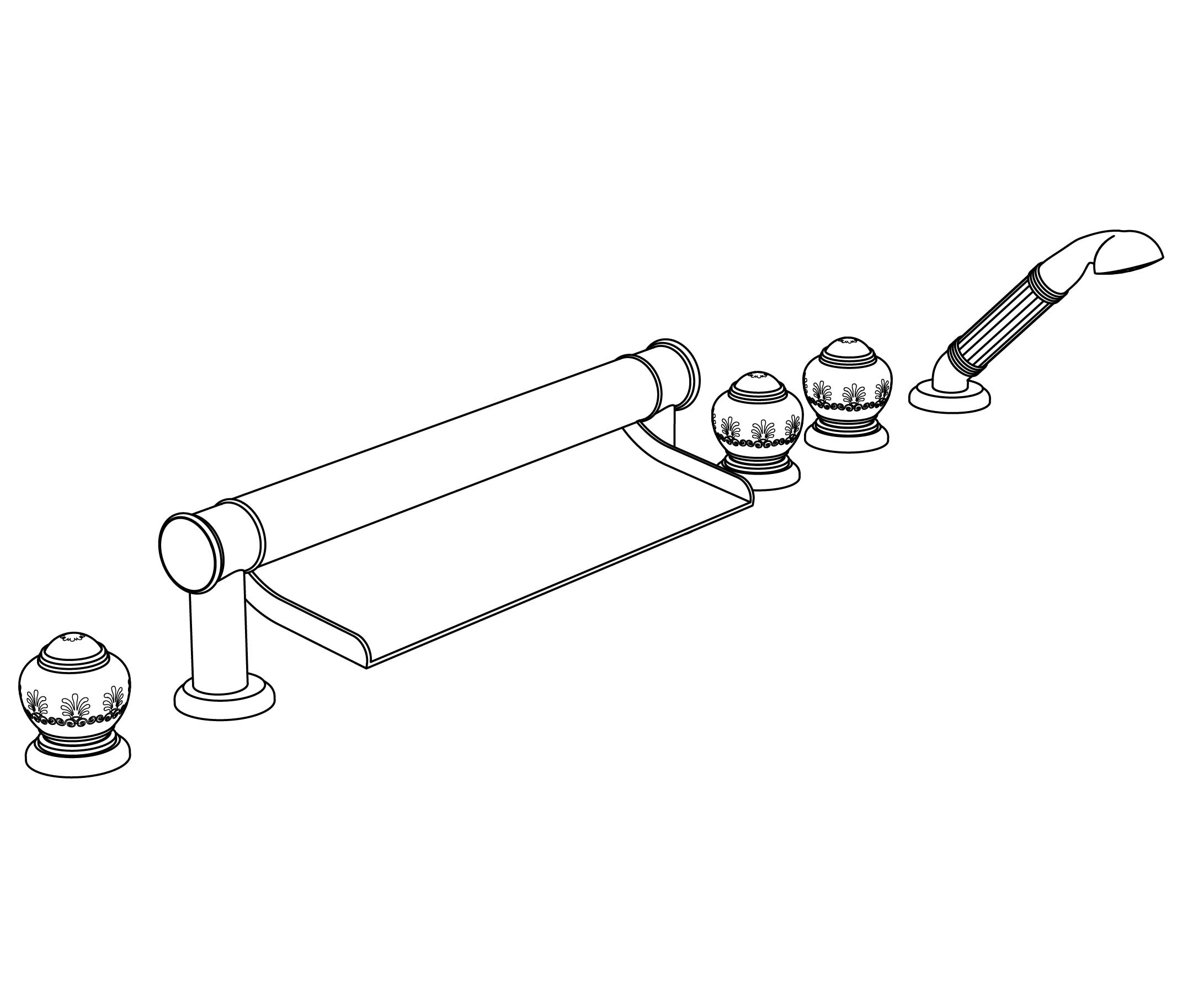 S196-3307 Rim mounted 6-hole mixer