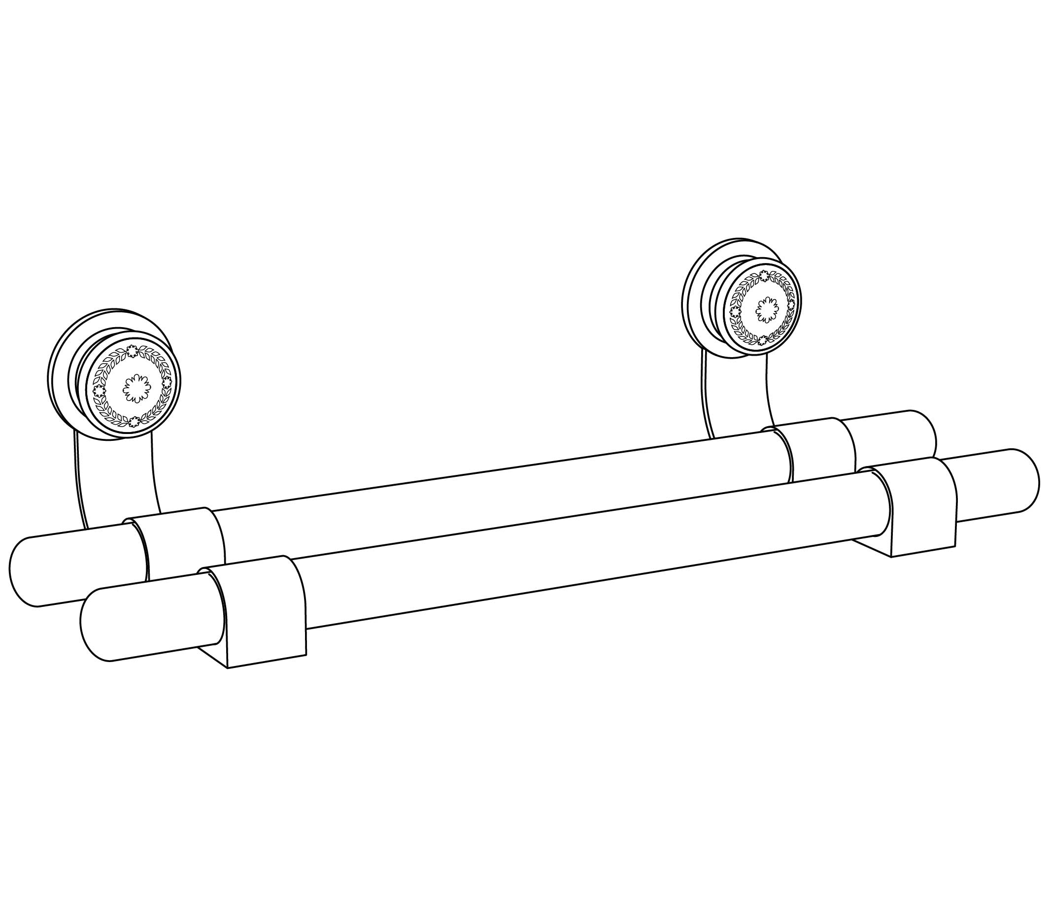 S196-509 Porte-serviette 2 barres fixes