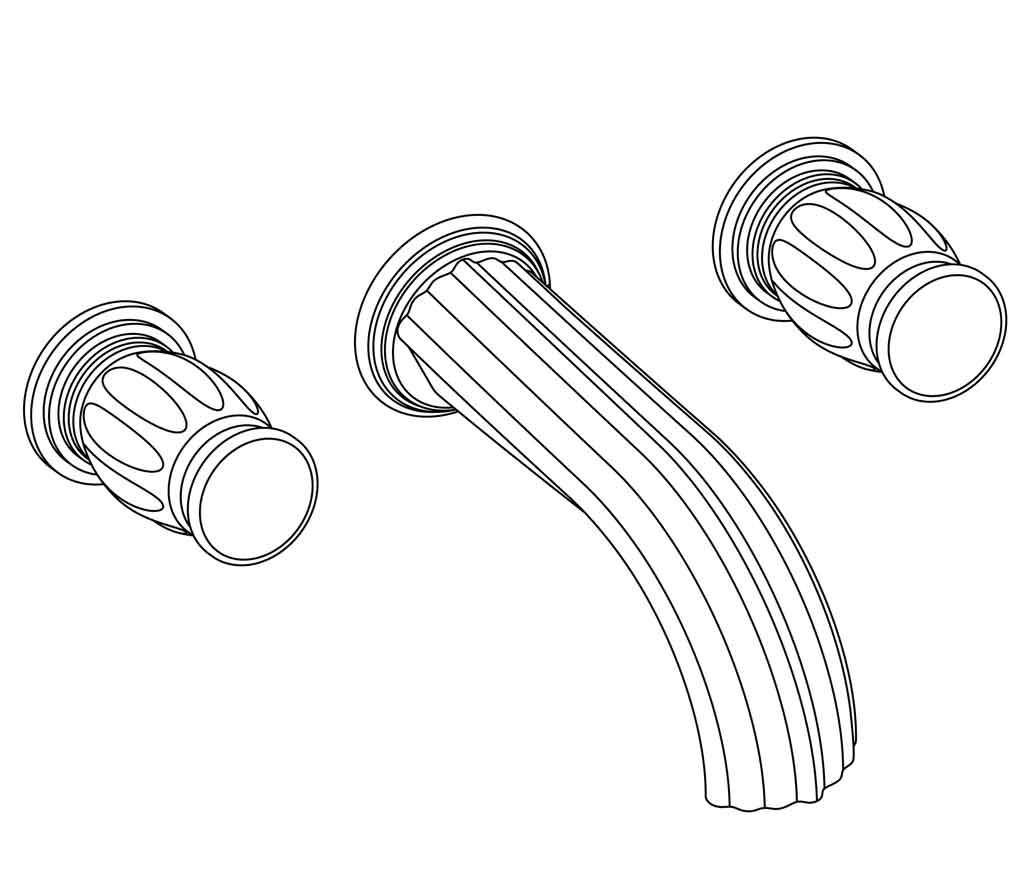 S198-1303 Wall mounted 3-hole basin set