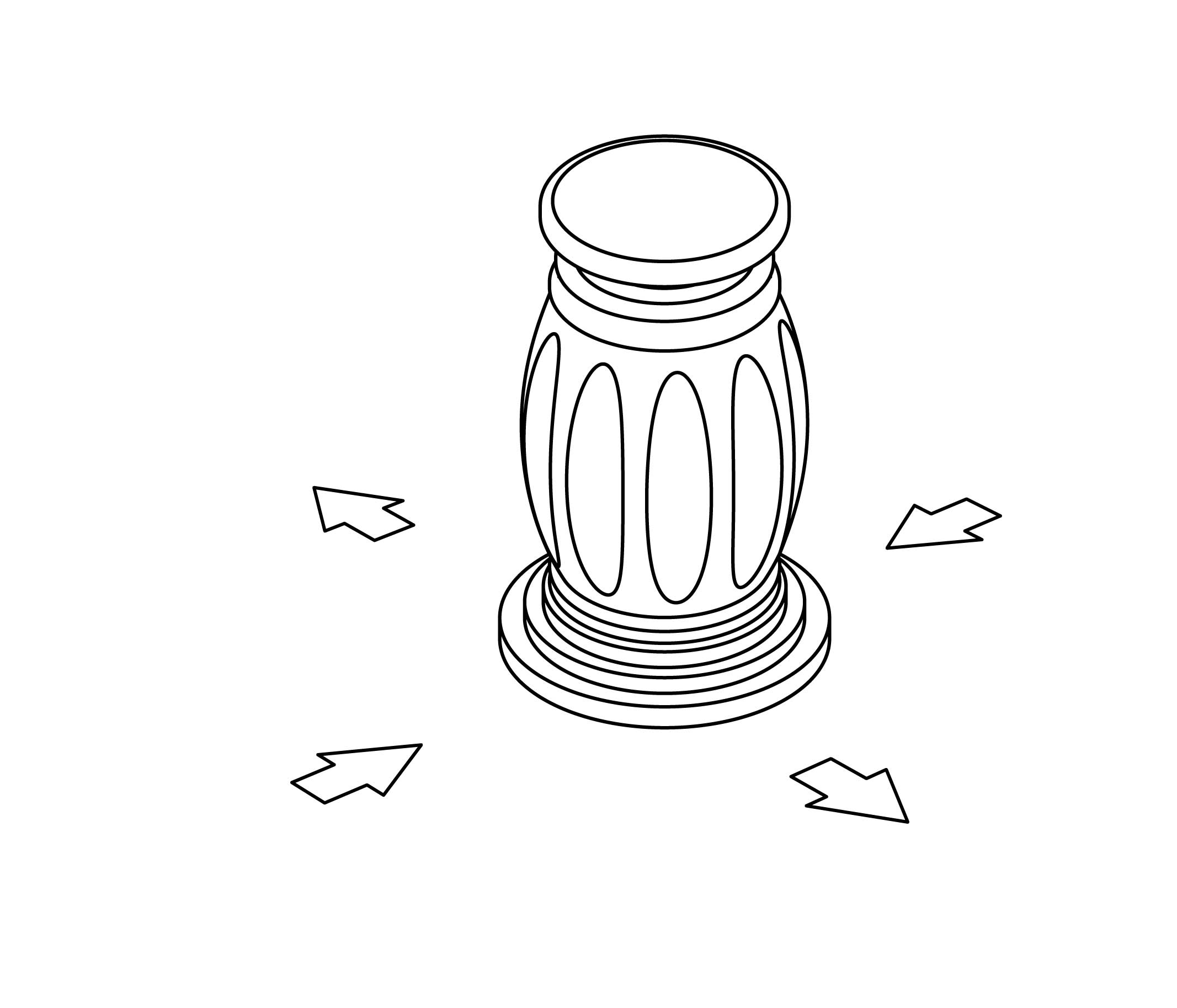 S198-334 Rim mounted 4-way diverter