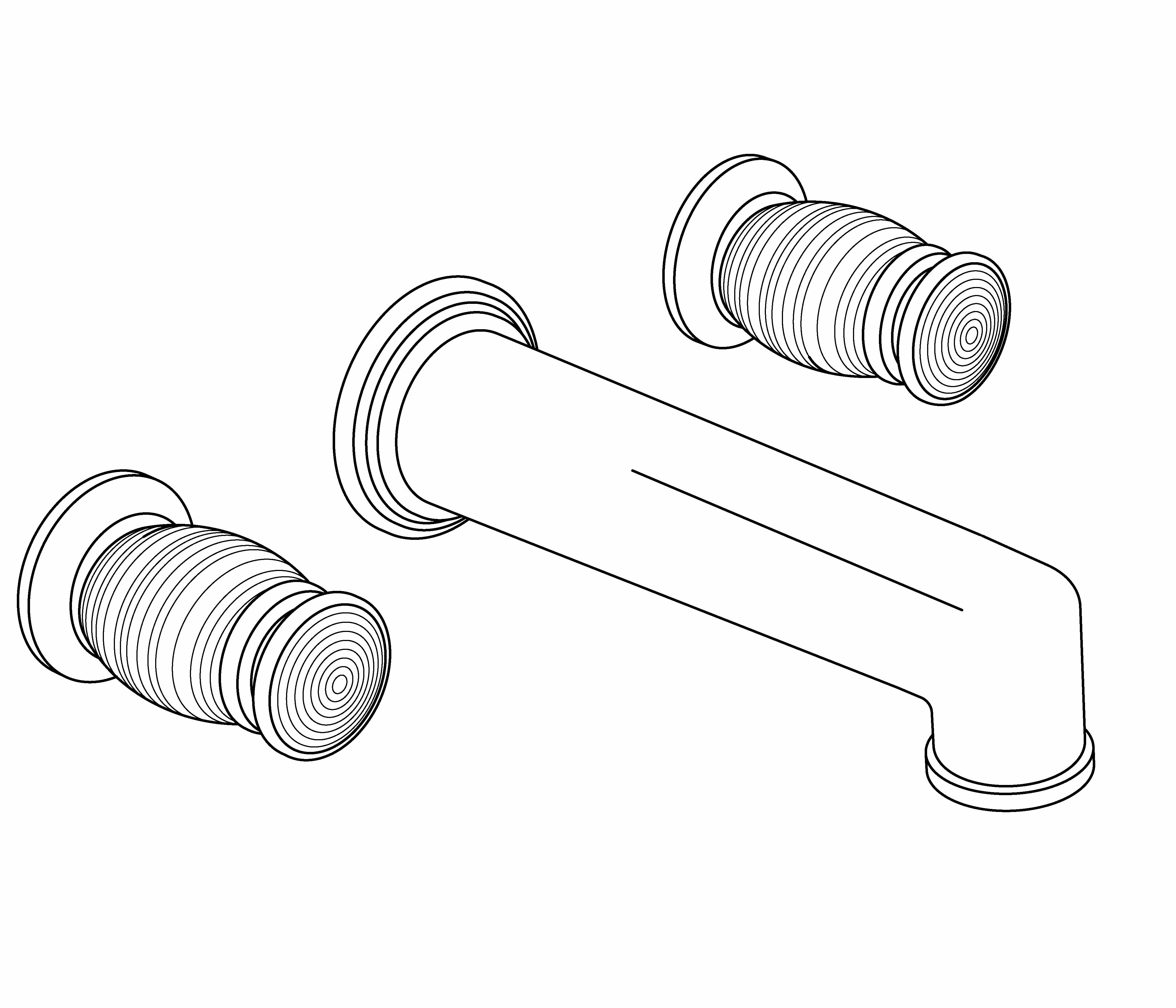 S199-1303 Wall mounted 3-hole basin set