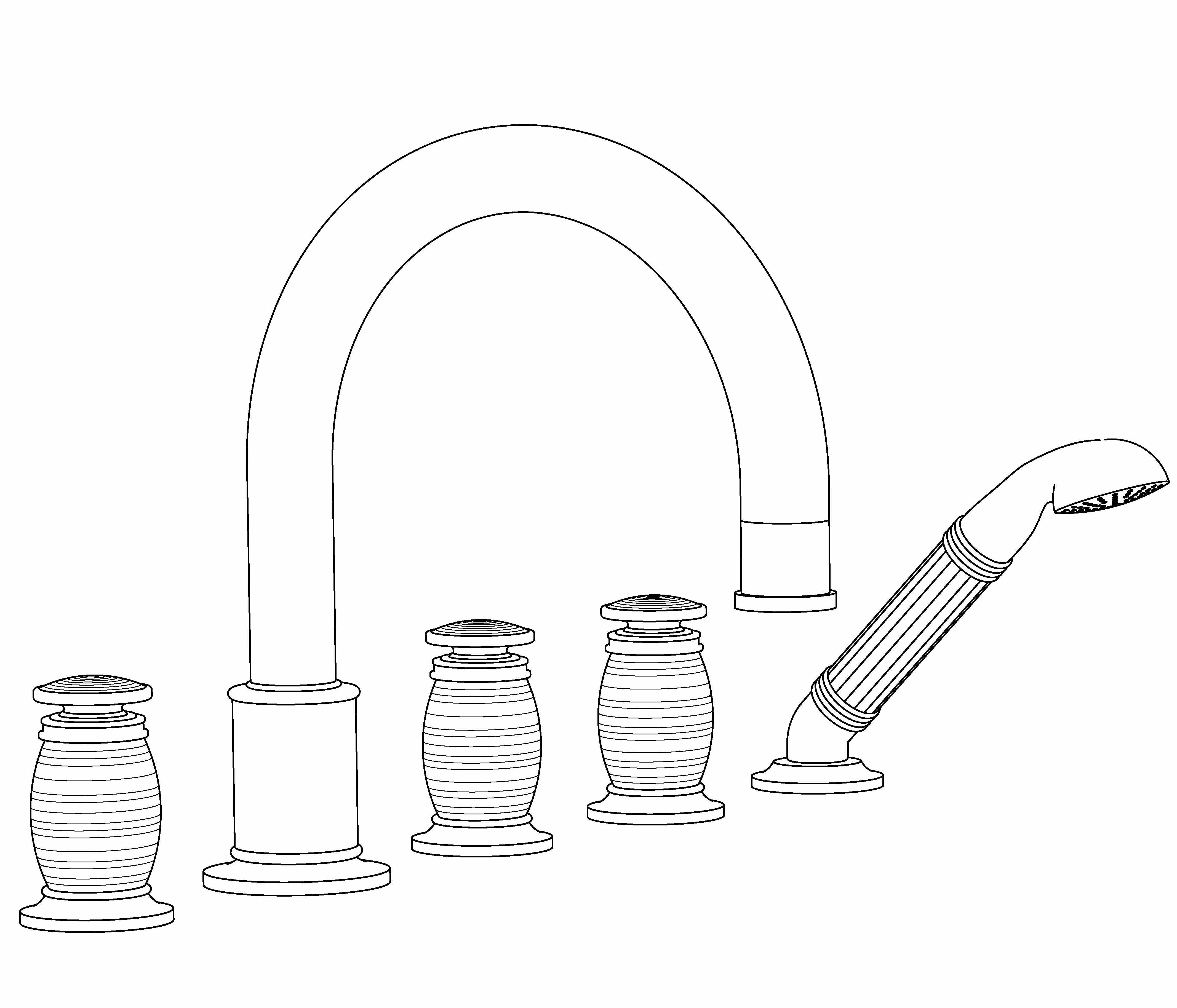 S199-3305H Rim mounted 5-hole mixer