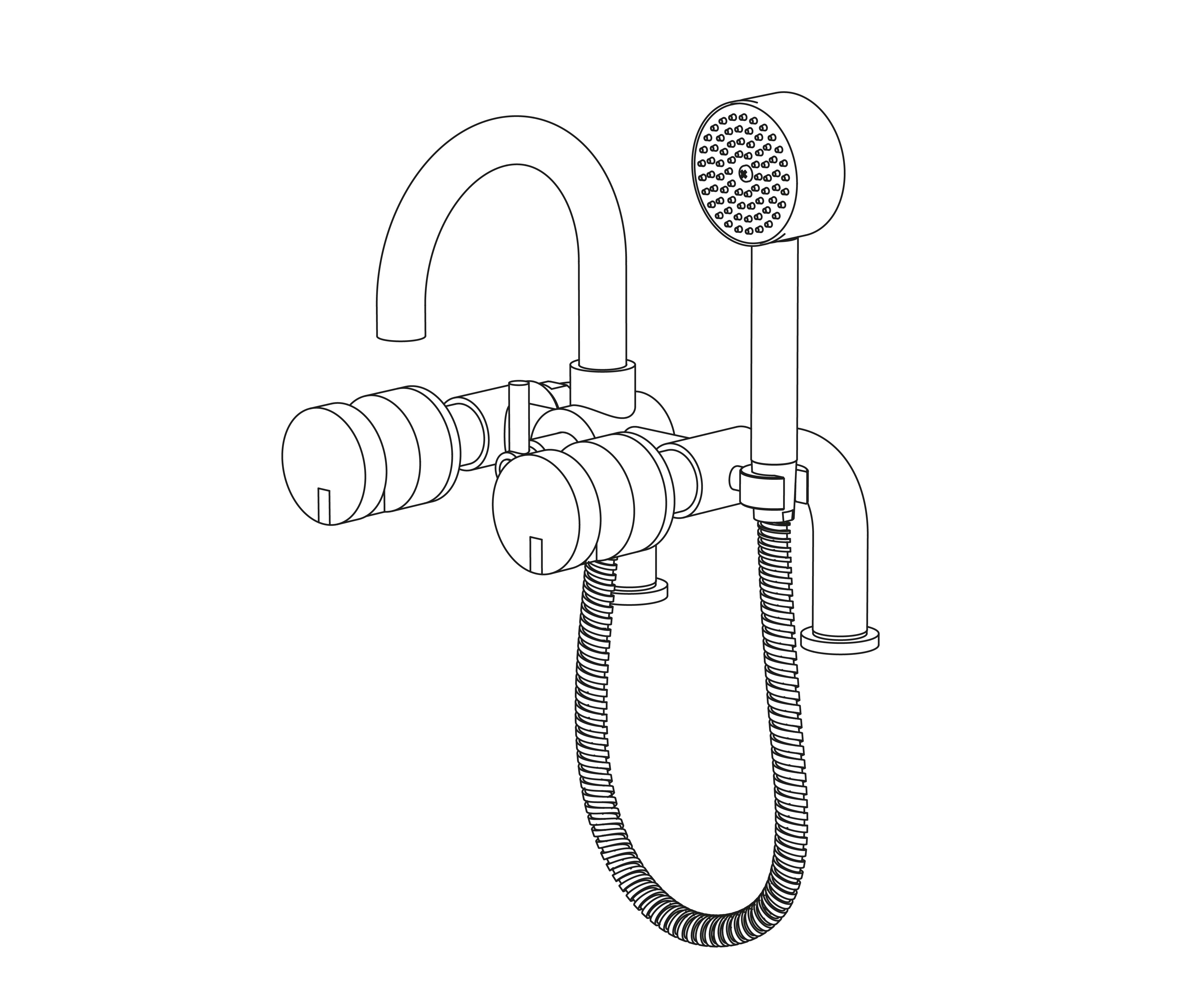 S210-3306 Rim mounted bath and shower mixer