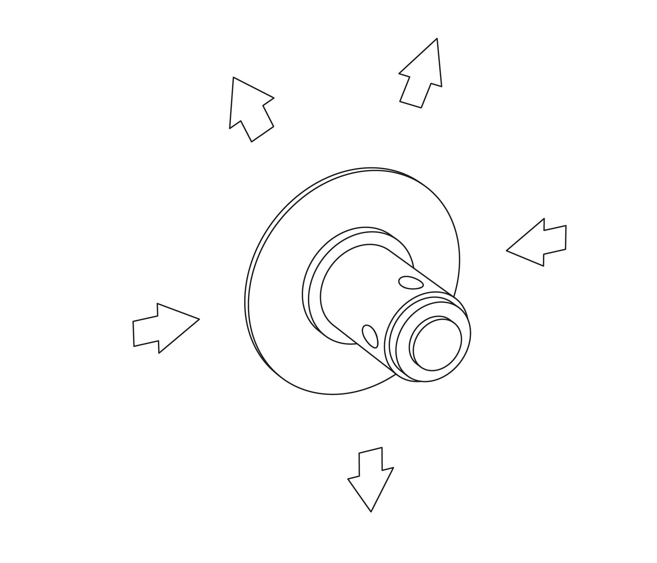 S271-245 Wall mounted 5-way diverter