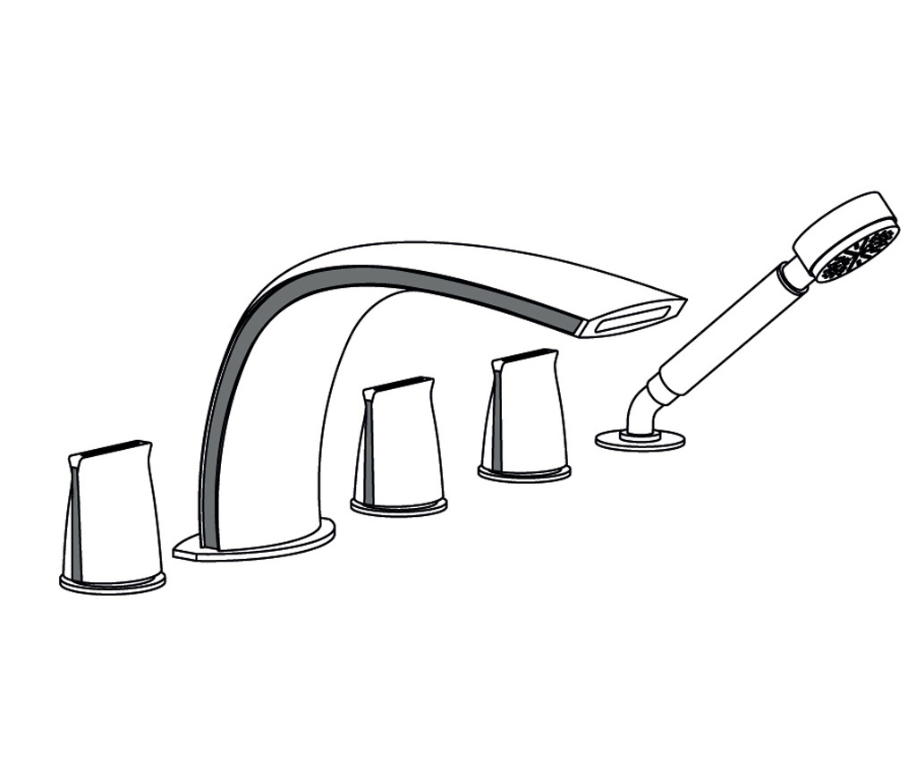 S30-3305 Rim mounted 5-hole mixer