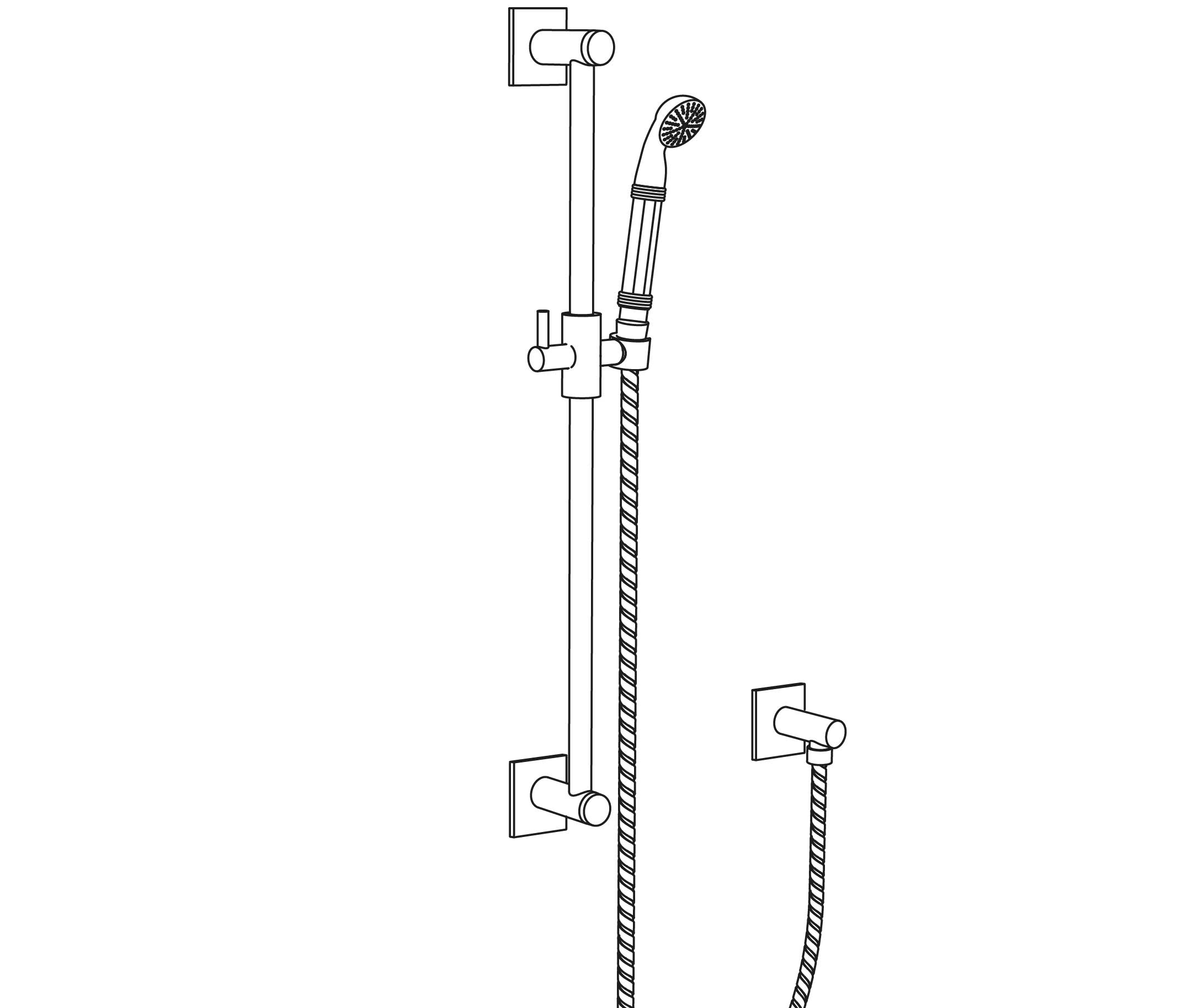 S34-2211 Wall shower set on sliding bar