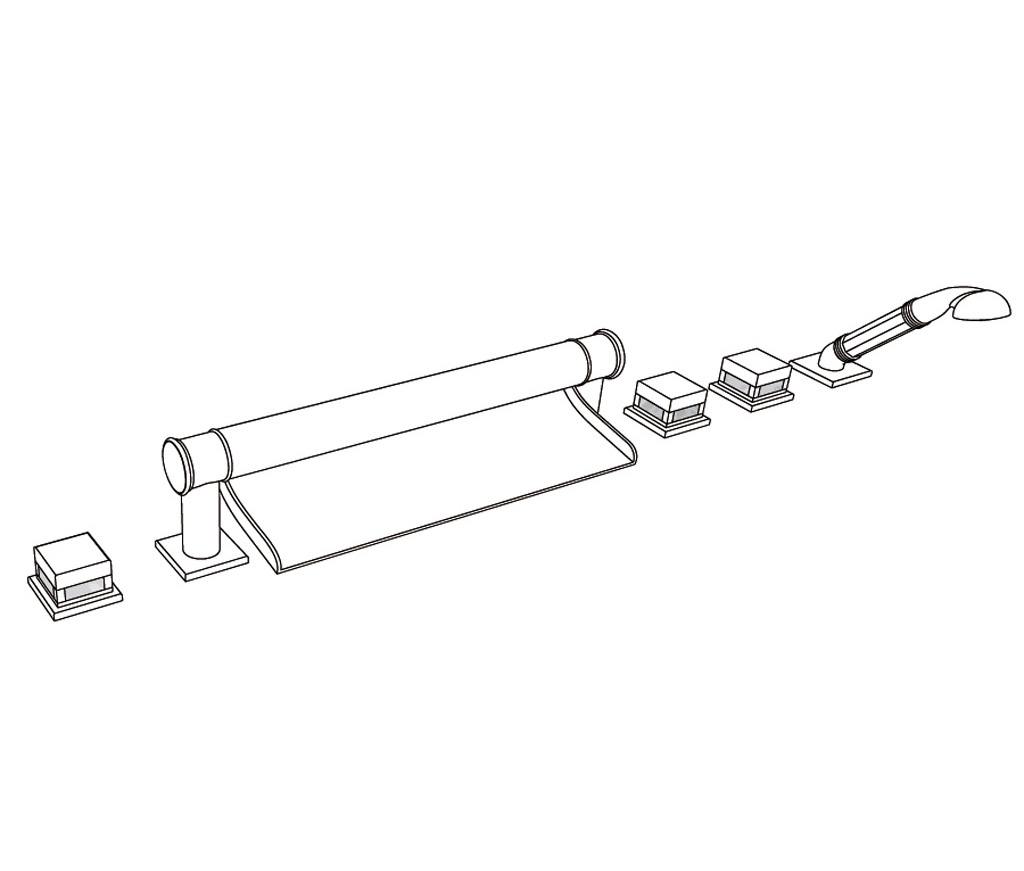 S34-3307 Rim mounted 6-hole mixer