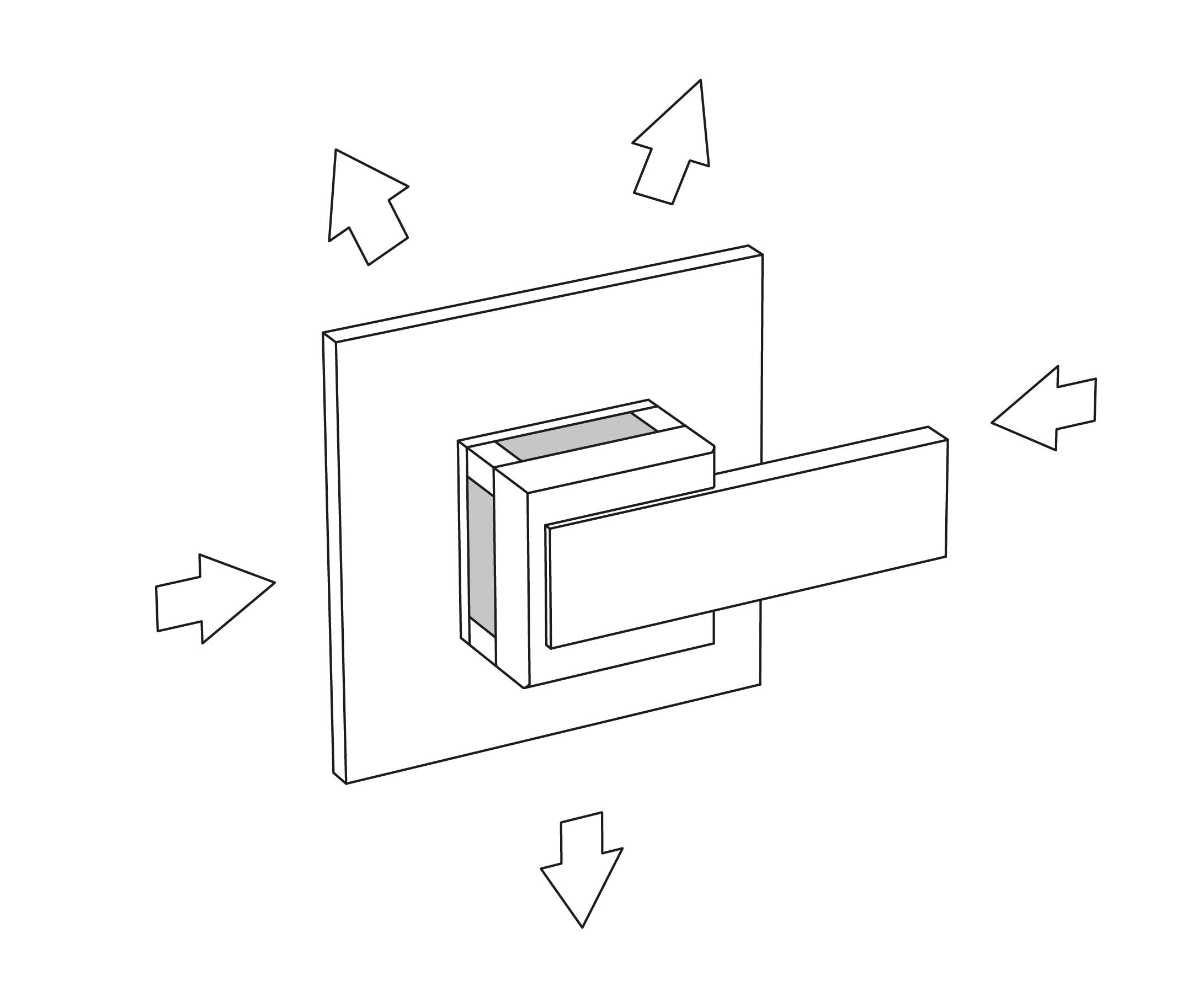 S47-245 Wall mounted 5-way diverter