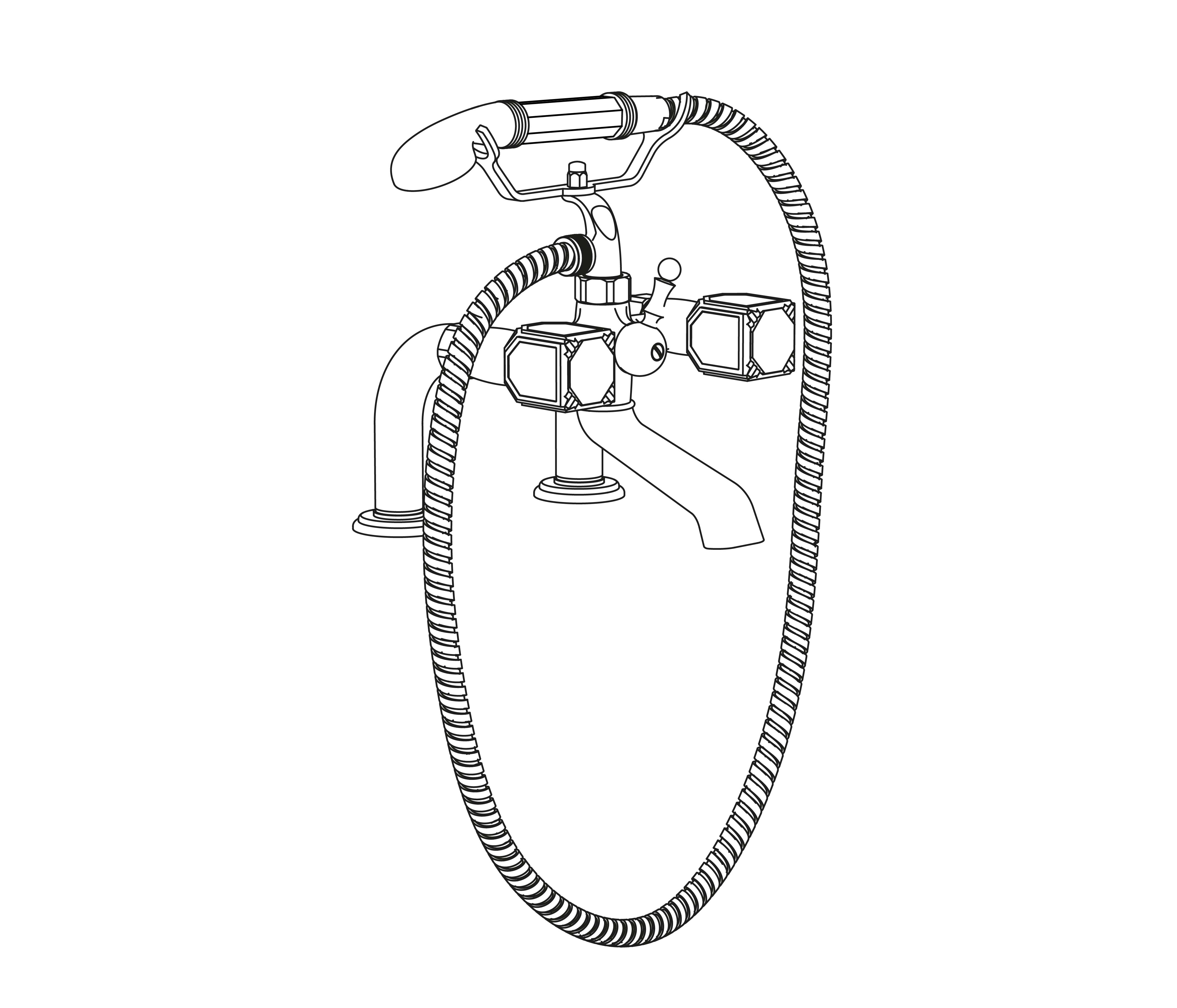 S57-3306 Rim mounted bath and shower mixer