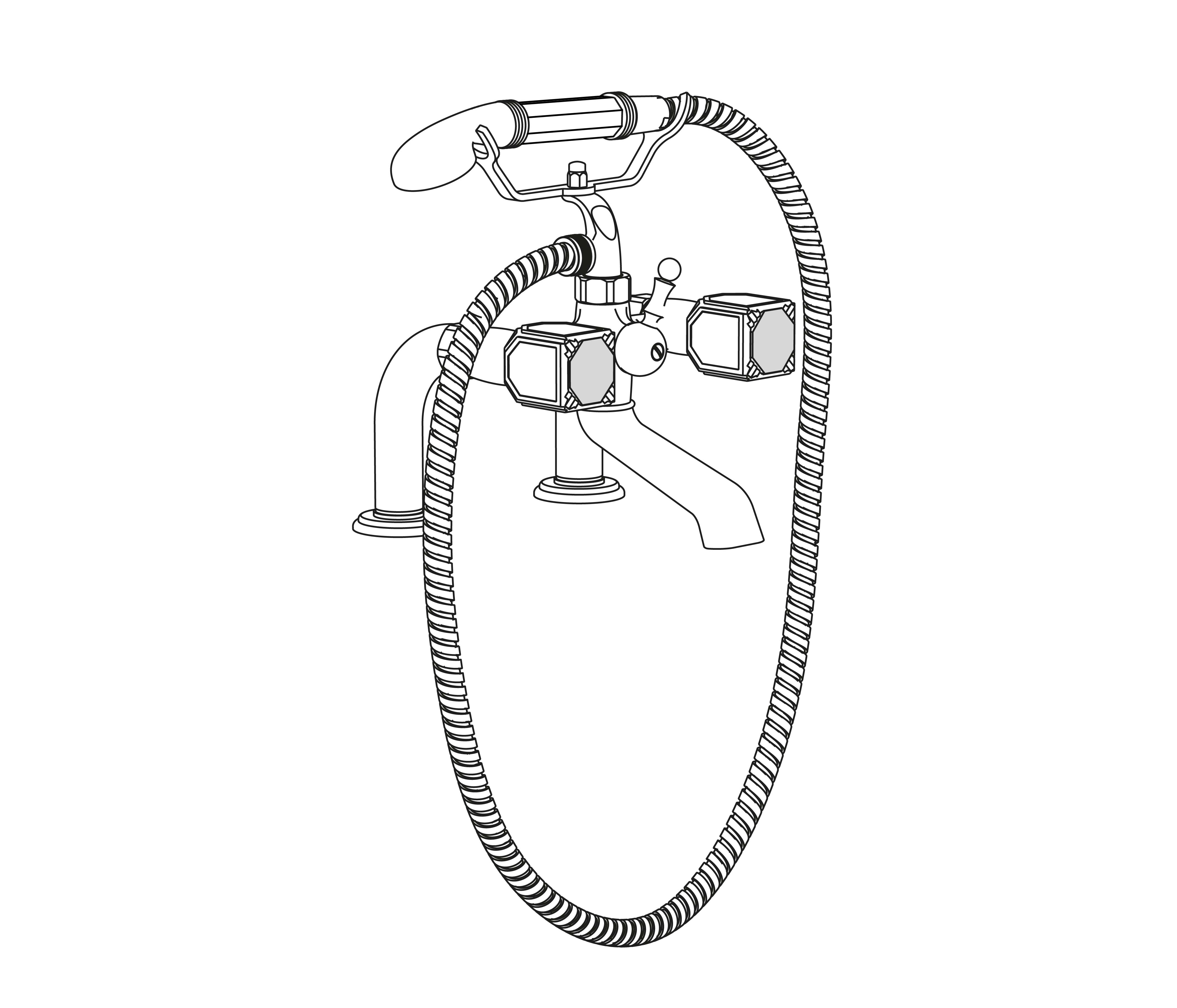 S58-3306 Rim mounted bath and shower mixer