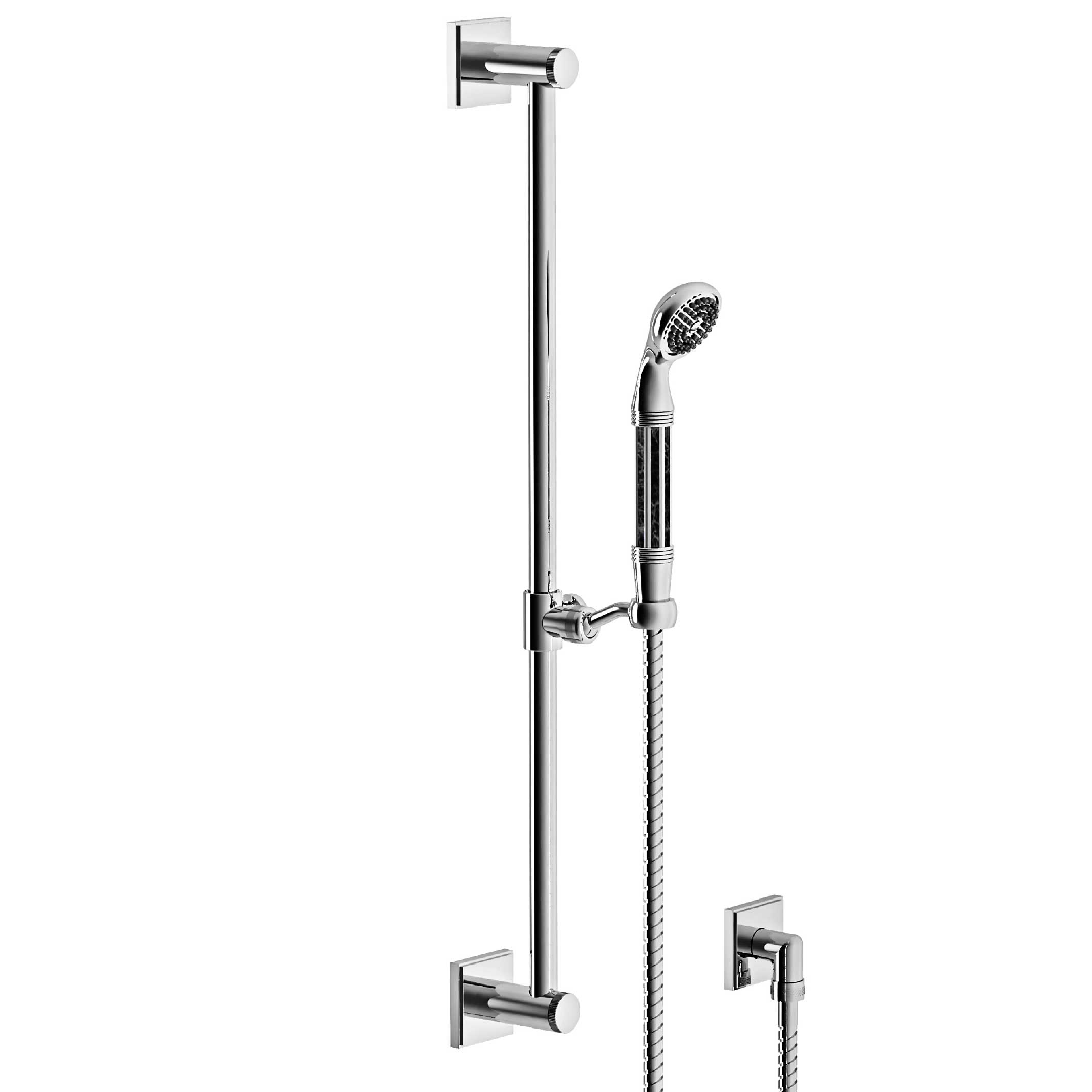 S60-2211V2 Wall shower set on sliding bar, inlays