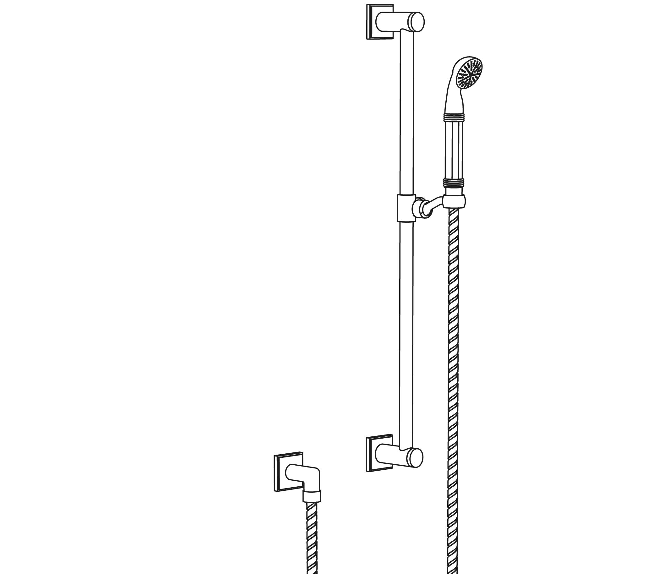 S68-2211 Wall shower set on sliding bar