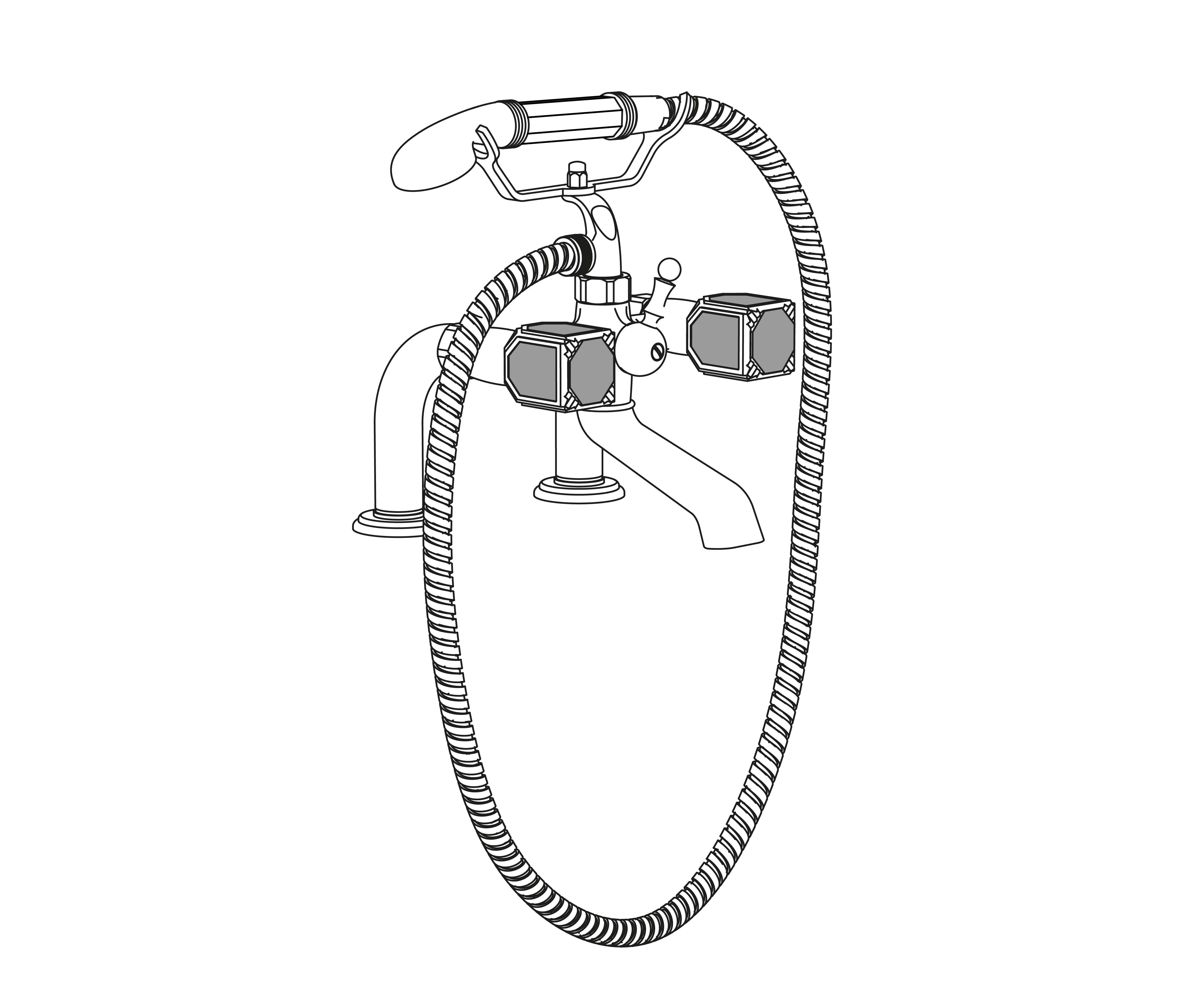 S68-3306 Rim mounted bath and shower mixer