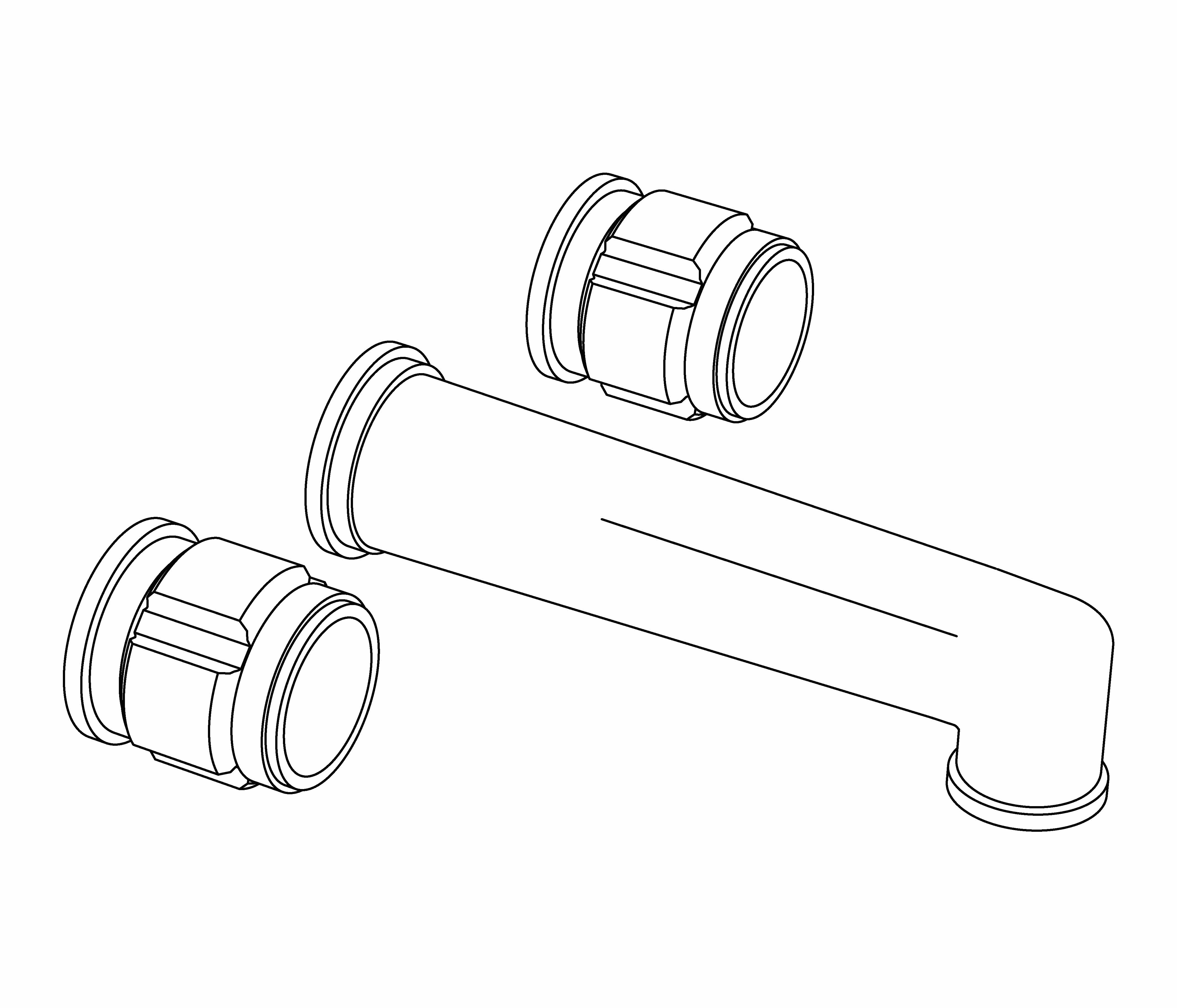 S83-1304 Wall mounted 3-hole basin set