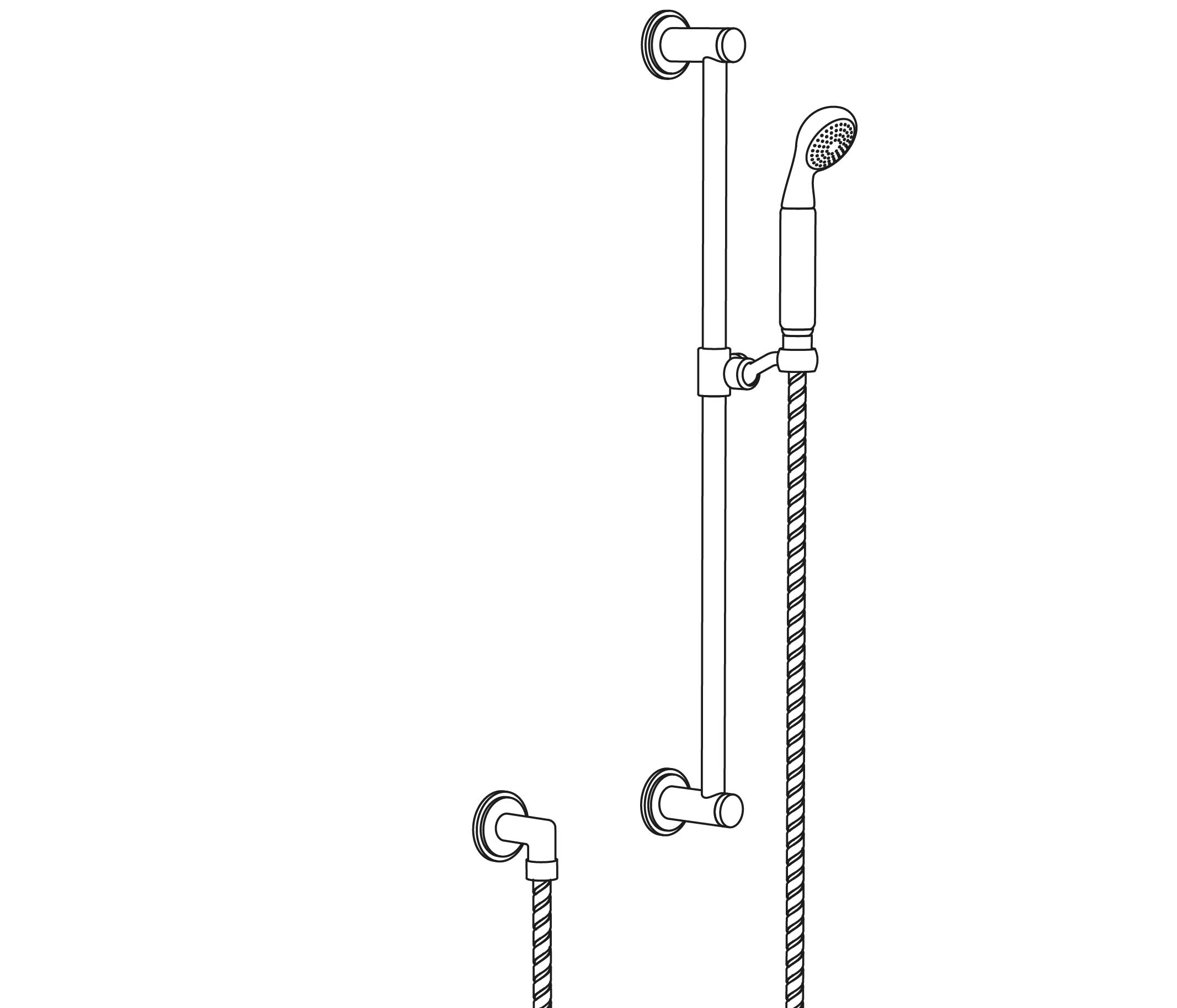 S83-2211 Wall shower set on sliding bar