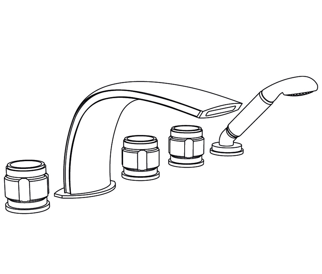 S83-3305 Rim mounted 5-hole mixer