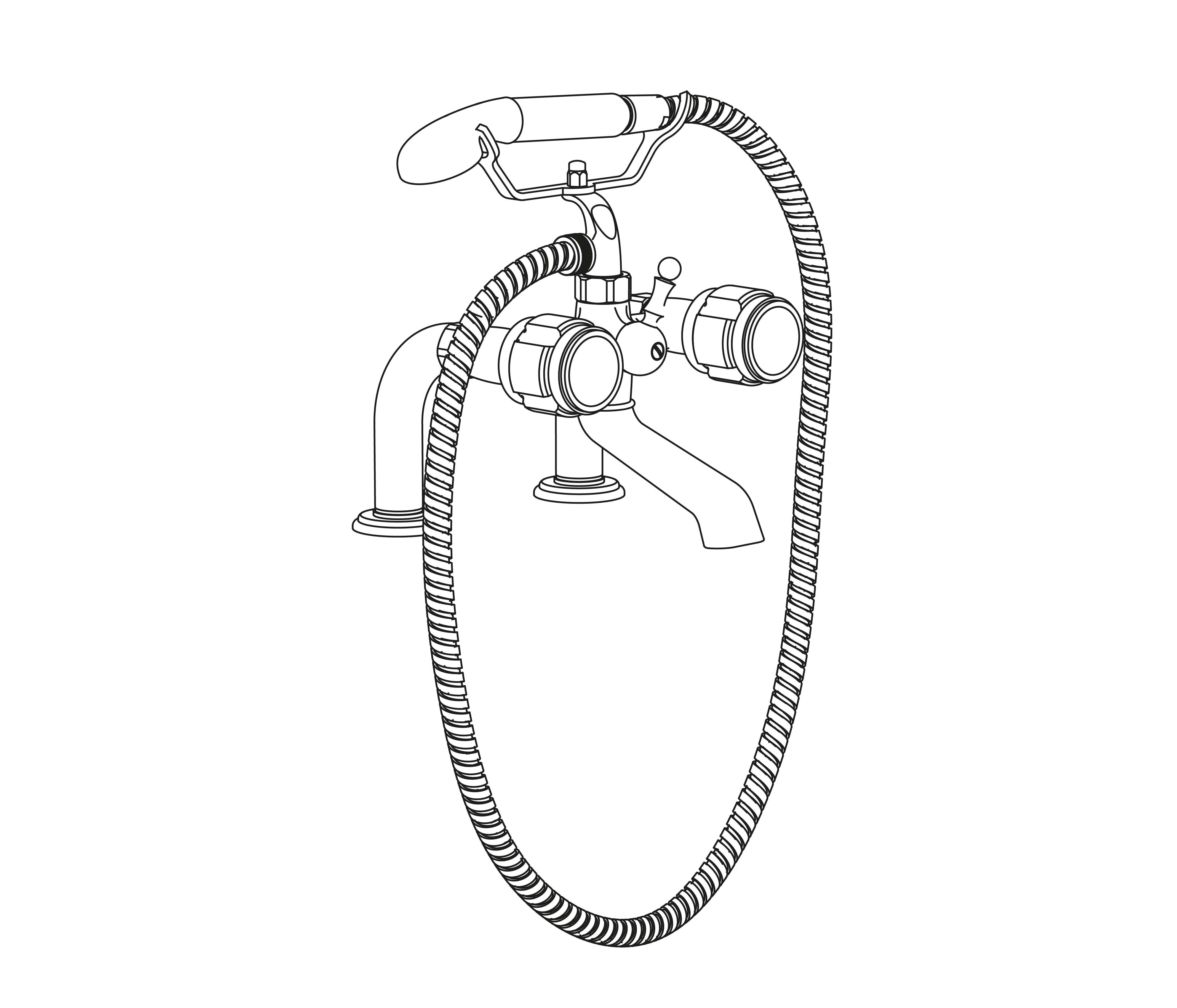 S83-3306 Rim mounted bath and shower mixer