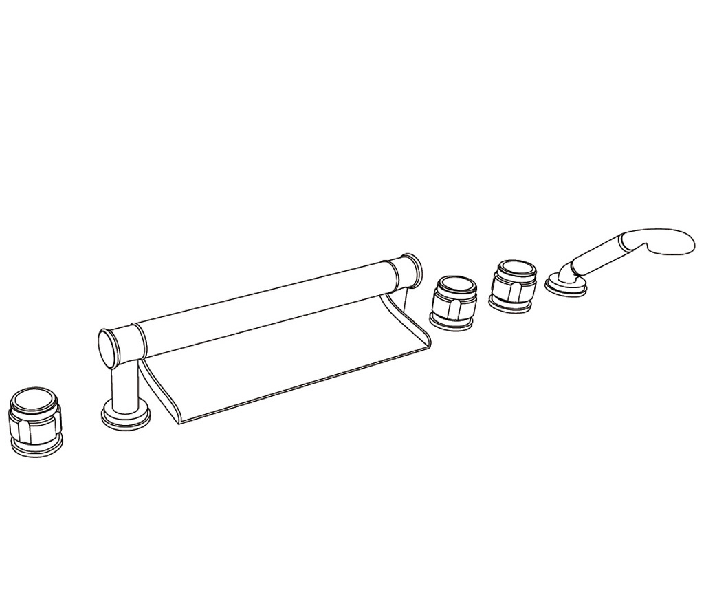 S83-3307 Rim mounted 6-hole mixer