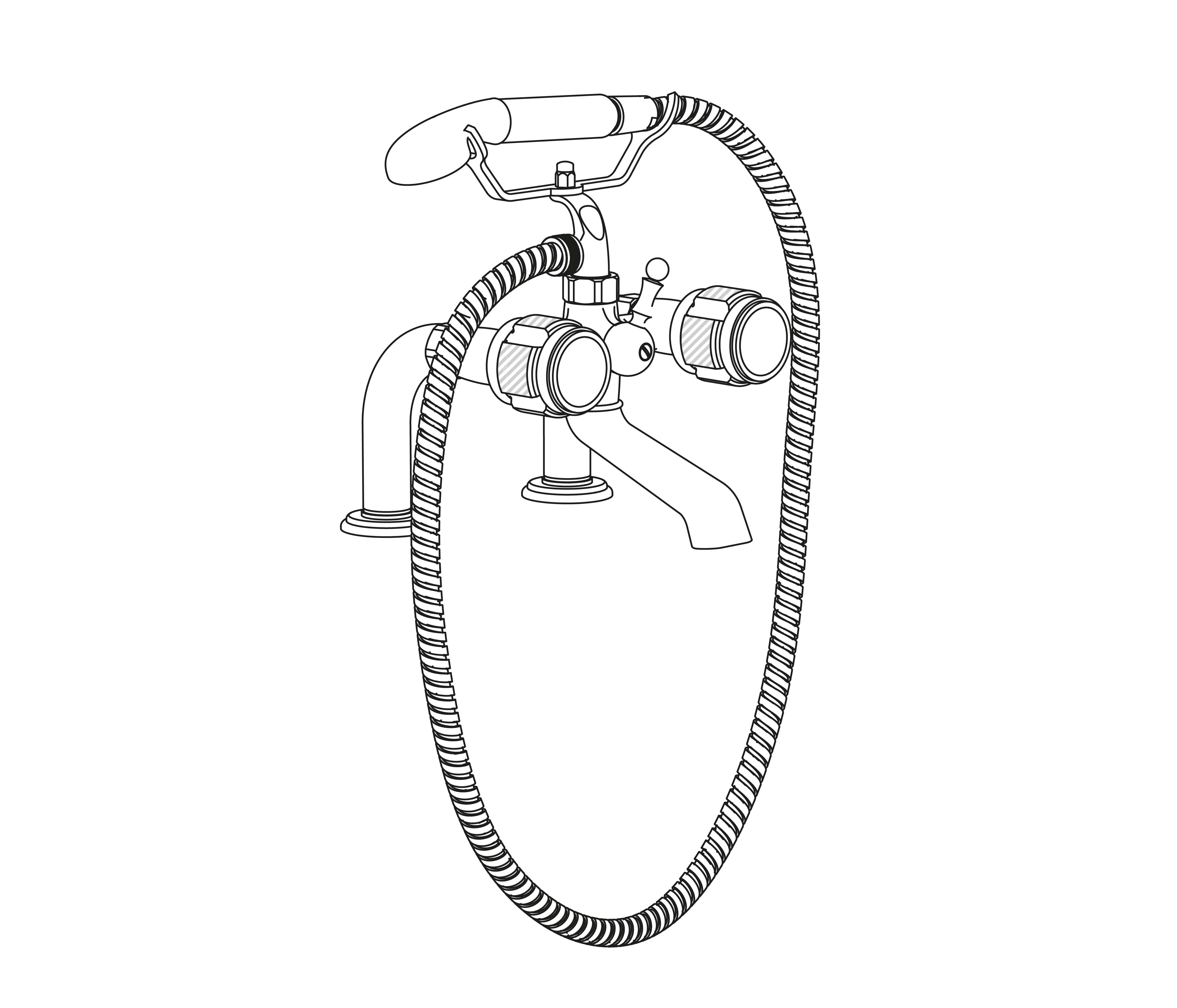 S84-3306 Rim mounted bath and shower mixer