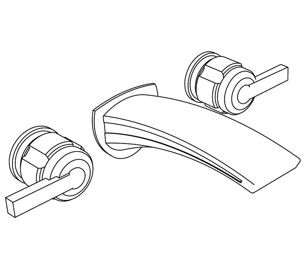 S86-1303 Wall mounted 3-hole basin set